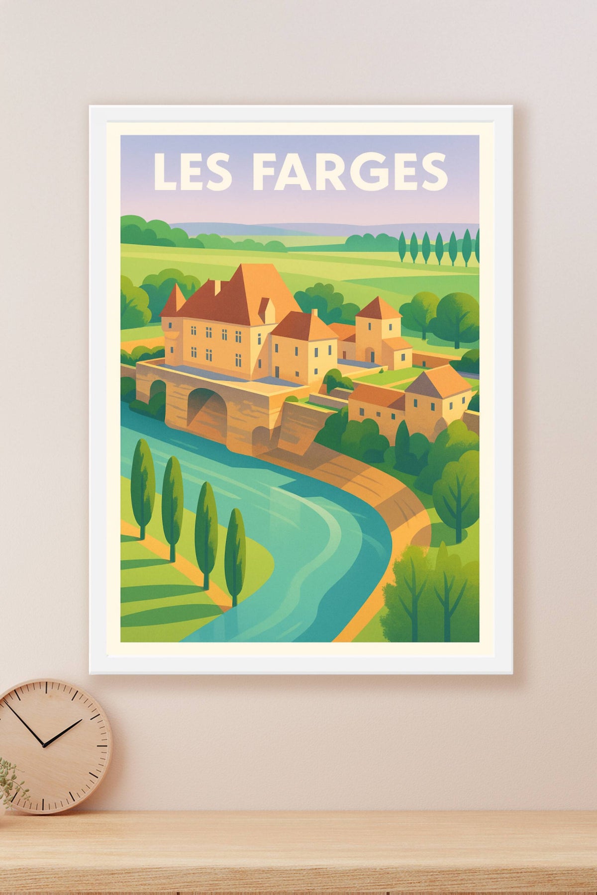 Affiche Les Farges — Élégance et charme du Périgord · poster d'art de Les Farges