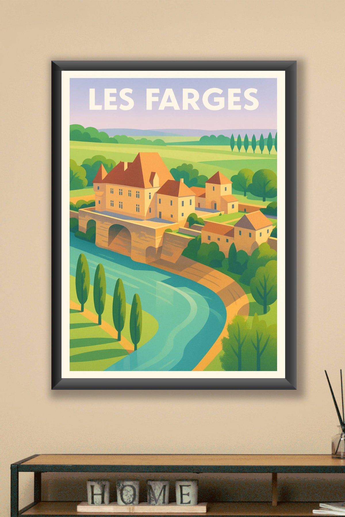 Affiche Les Farges — Élégance et charme du Périgord · poster d'art de Les Farges