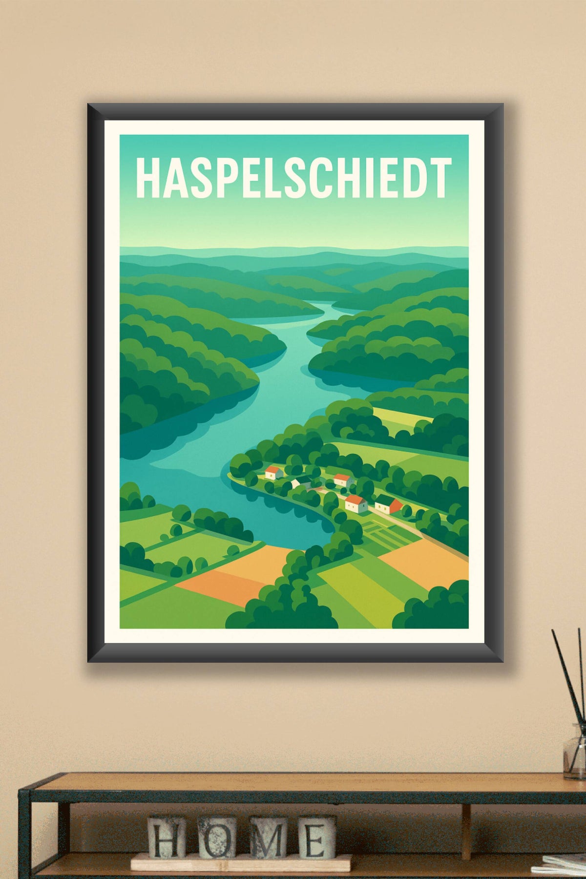 Affiche Haspelschiedt — Harmonie naturelle en Vallée verte · poster d'art de Haspelschiedt