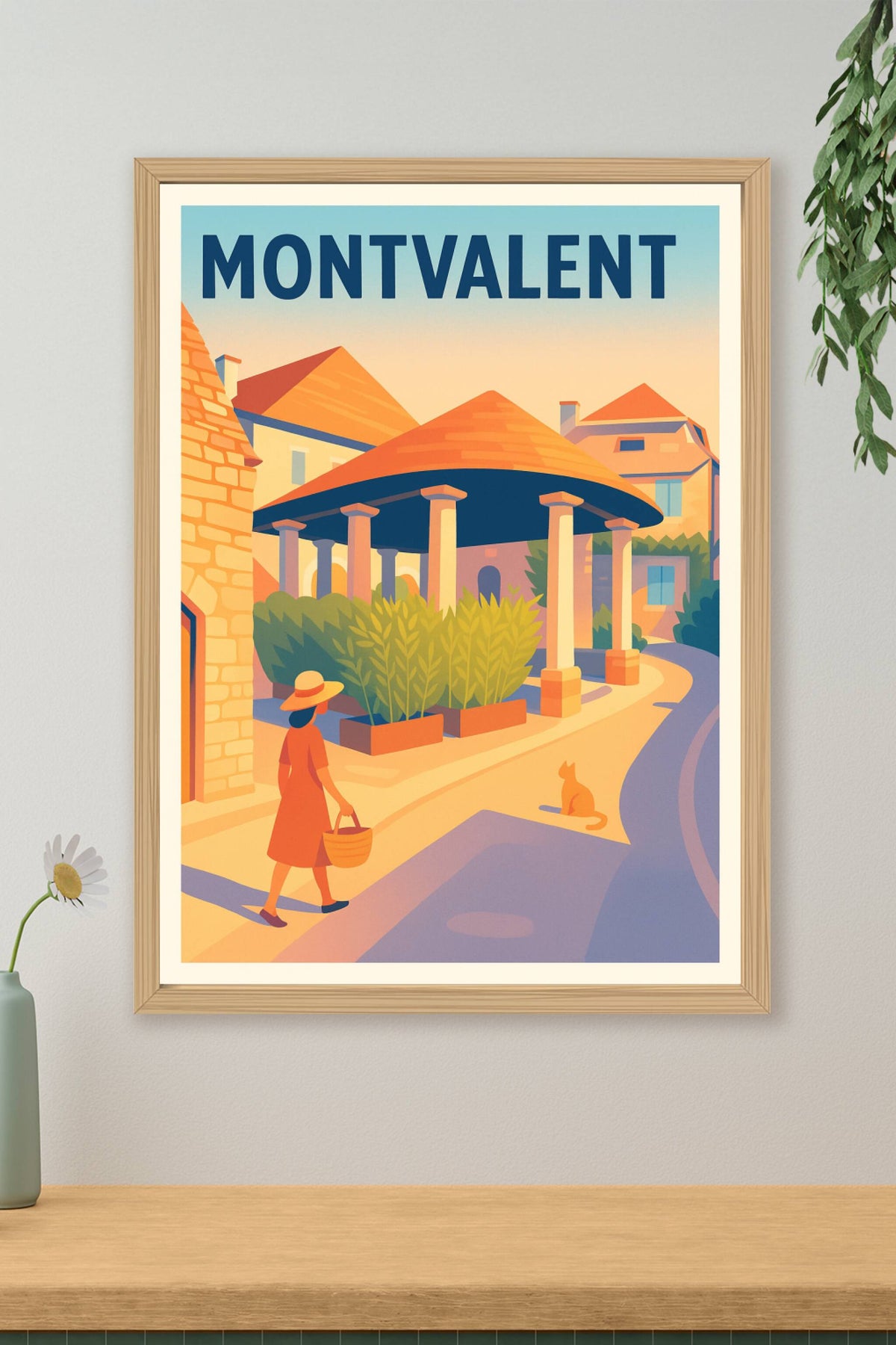 Affiche Montvalent — Charme et douceur dans le village · poster d'art de Montvalent