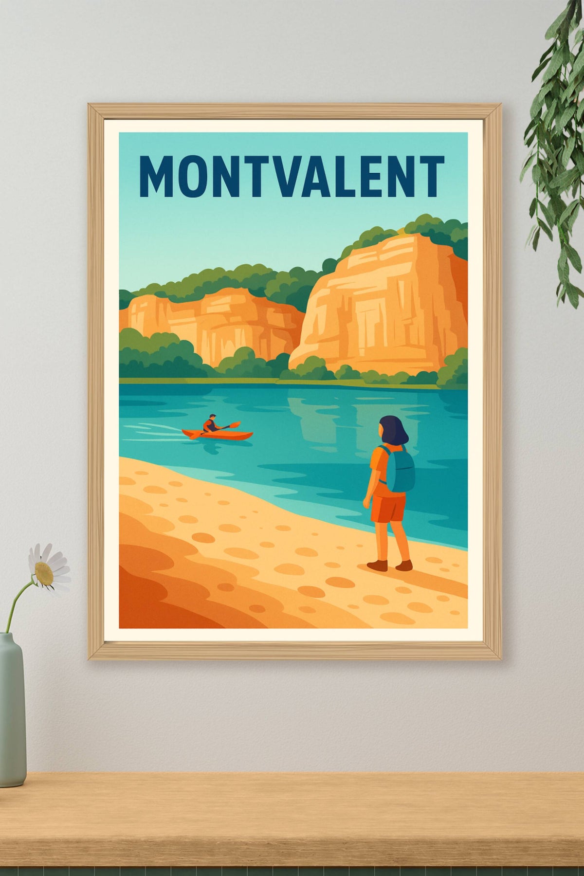 Affiche Montvalent — Échappée nature au bord de l'eau · poster d'art de Montvalent