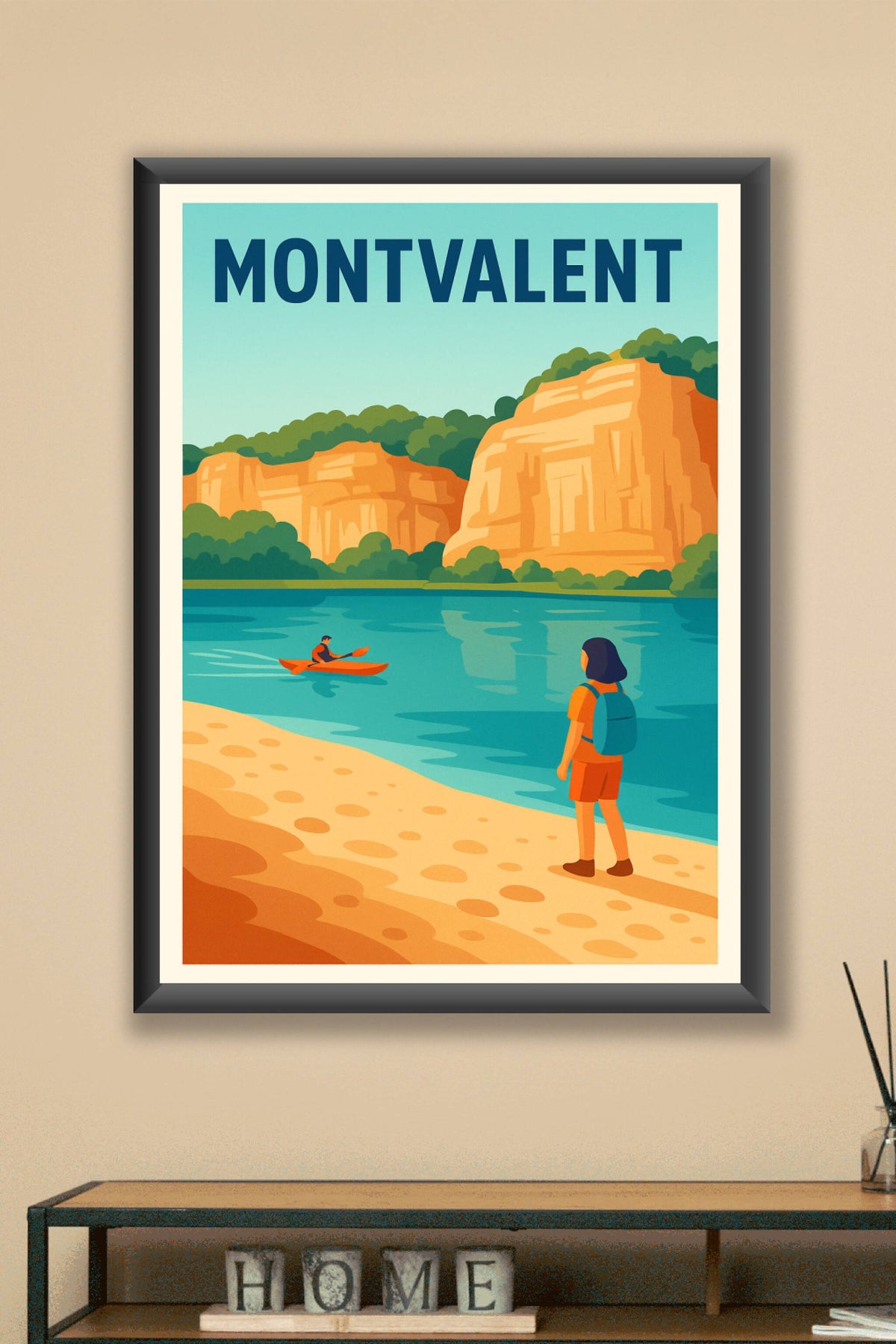 Affiche Montvalent — Échappée nature au bord de l'eau · poster d'art de Montvalent
