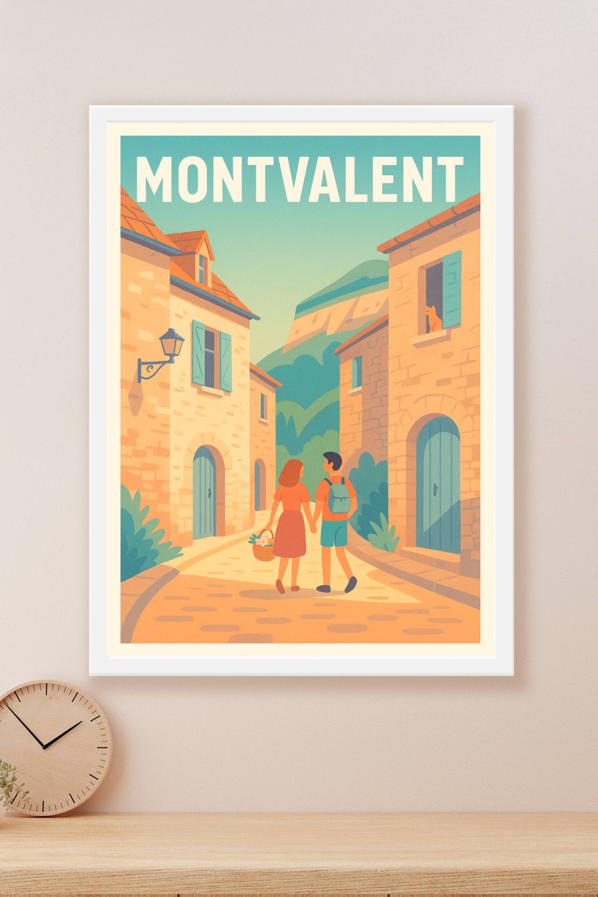 Affiche Montvalent — Promenade au cœur d'un village paisible · poster d'art de Montvalent