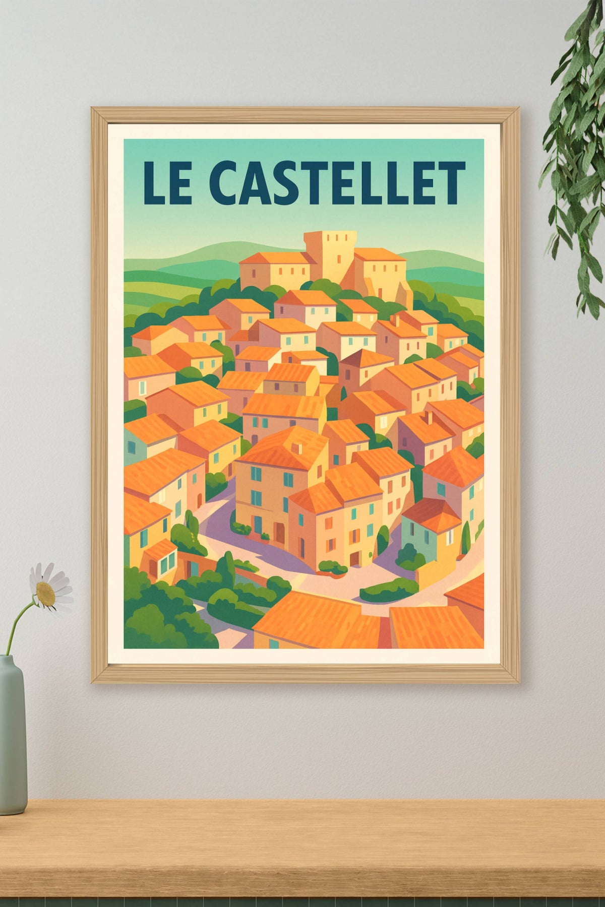 Affiche Le Castellet — Charme provençal ensoleillé · poster d'art de Le Castellet