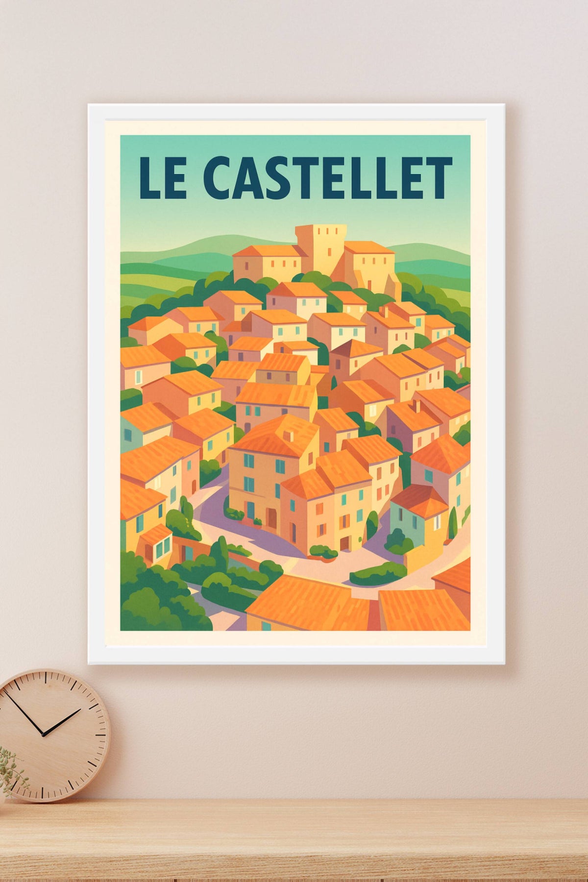 Affiche Le Castellet — Charme provençal ensoleillé · poster d'art de Le Castellet