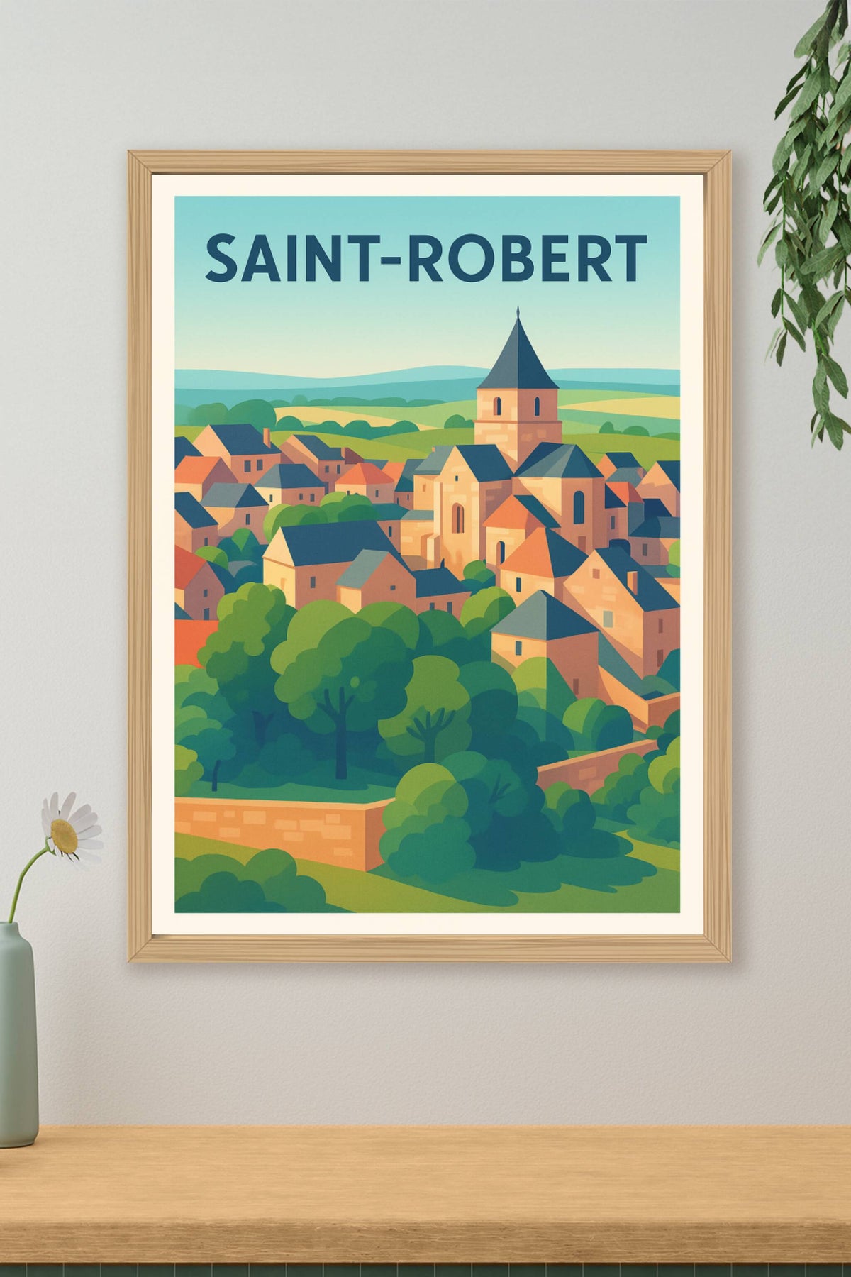 Affiche Saint-Robert — Charme et sérénité au cœur du village · poster d'art de Saint-Robert
