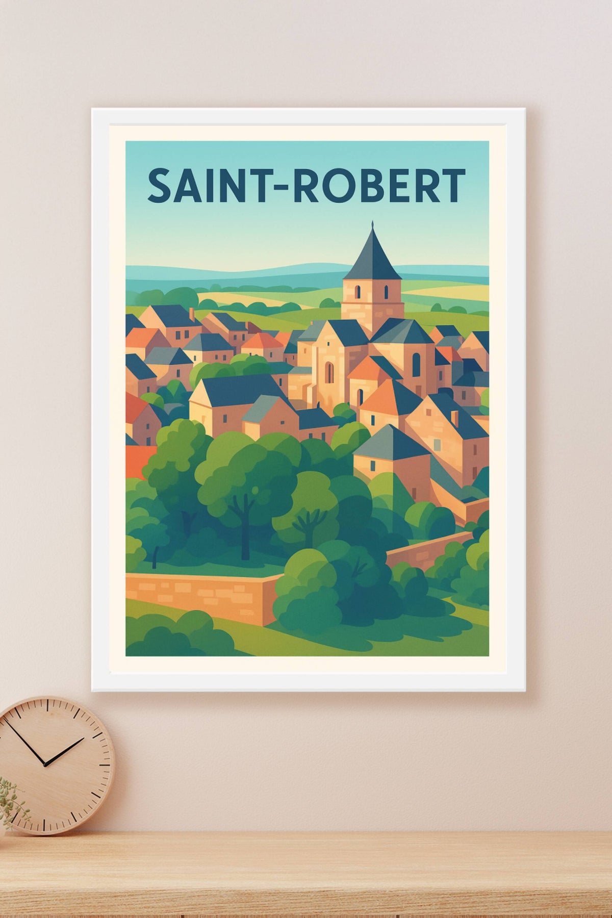 Affiche Saint-Robert — Charme et sérénité au cœur du village · poster d'art de Saint-Robert