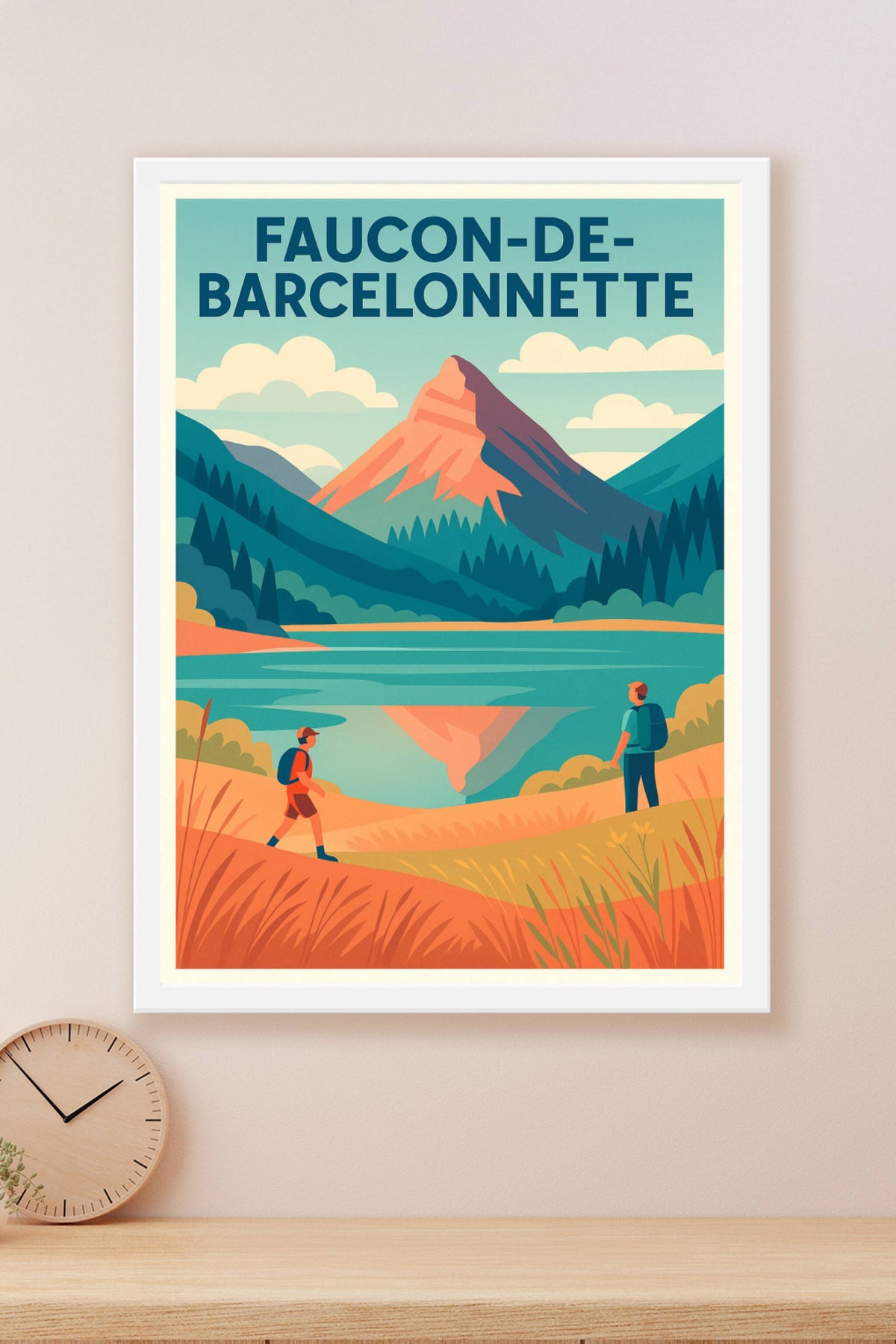 Affiche Faucon-de-Barcelonnette — Évasion Montagnarde Authentique · poster d'art de Faucon-de-Barcelonnette