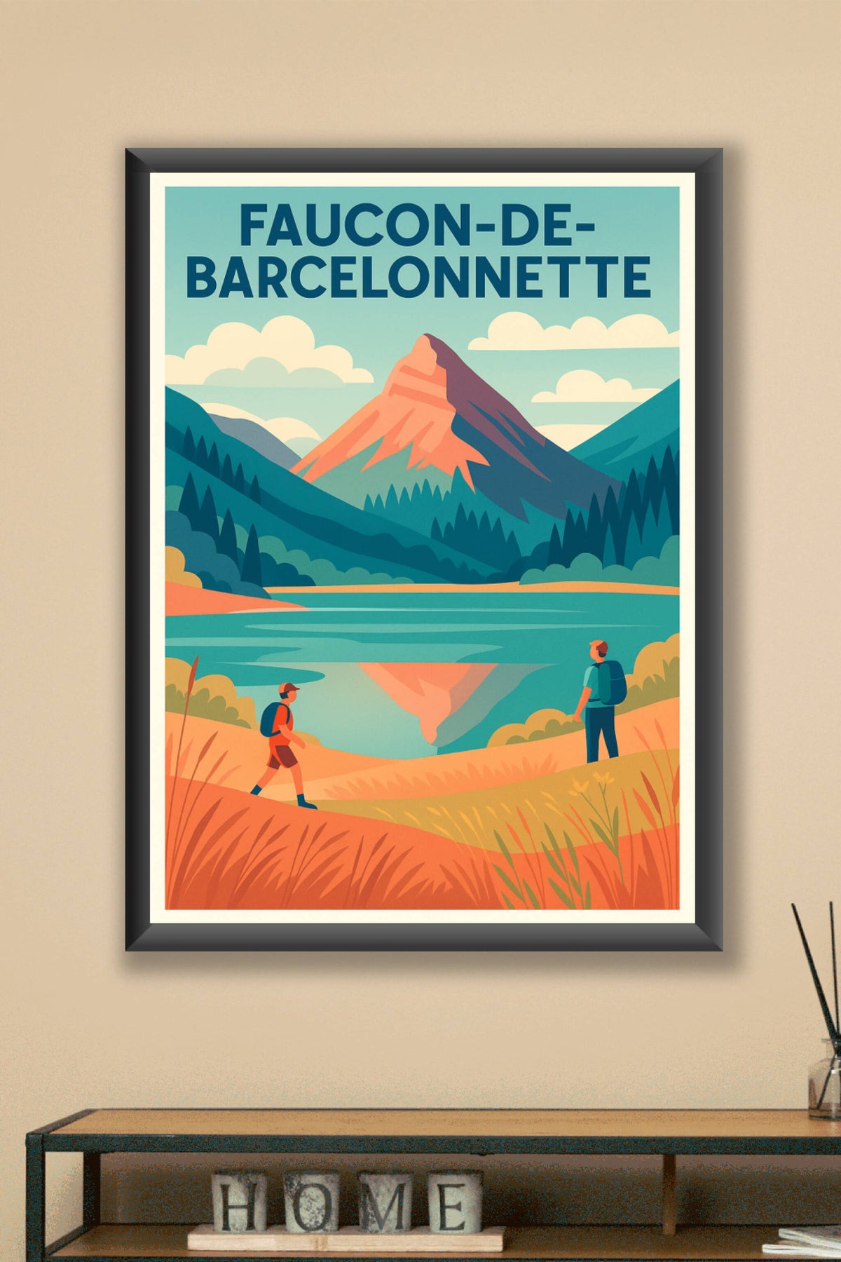 Affiche Faucon-de-Barcelonnette — Évasion Montagnarde Authentique · poster d'art de Faucon-de-Barcelonnette