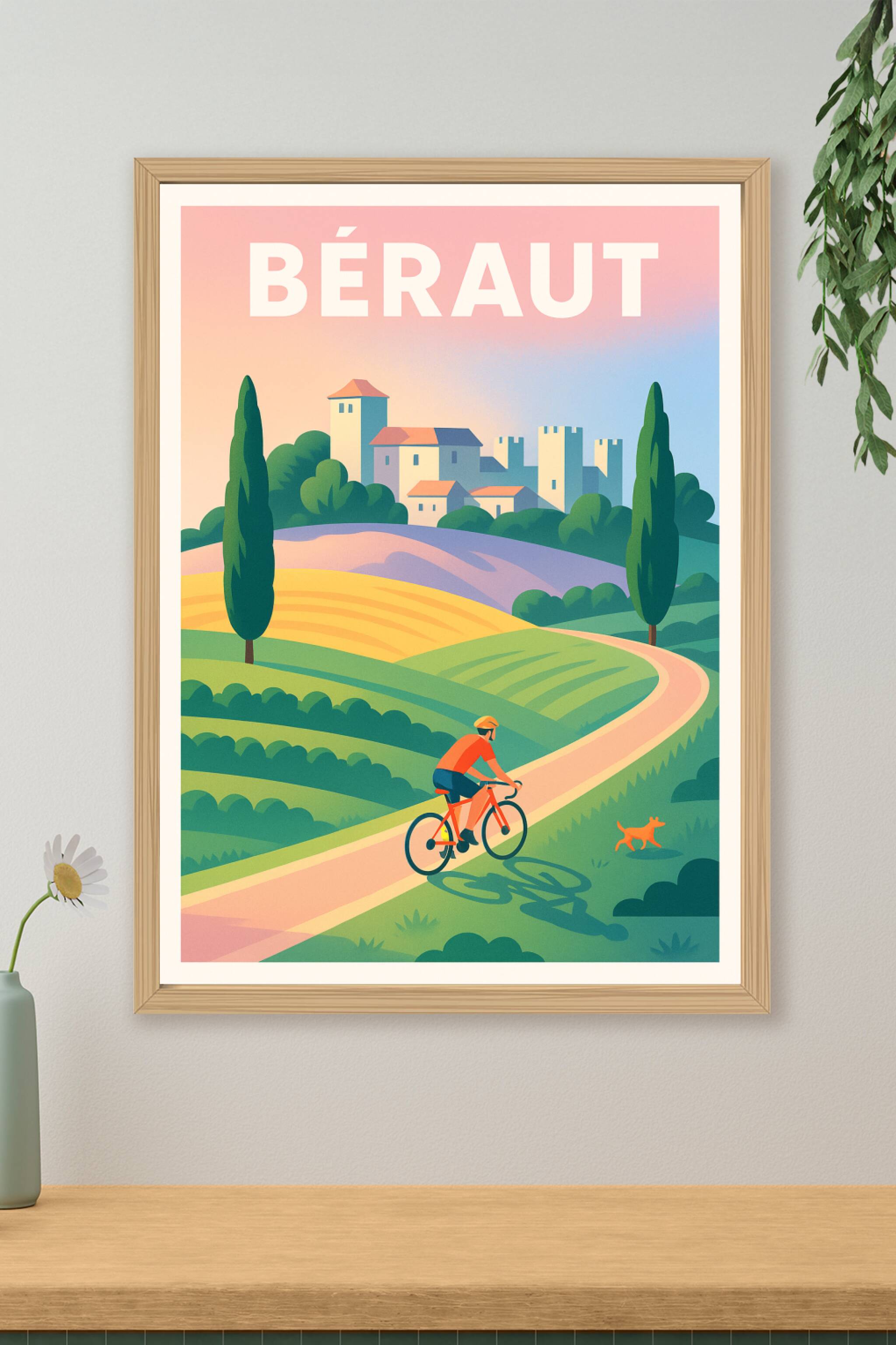 Affiche de Béraut - Échappée verte à vélo
