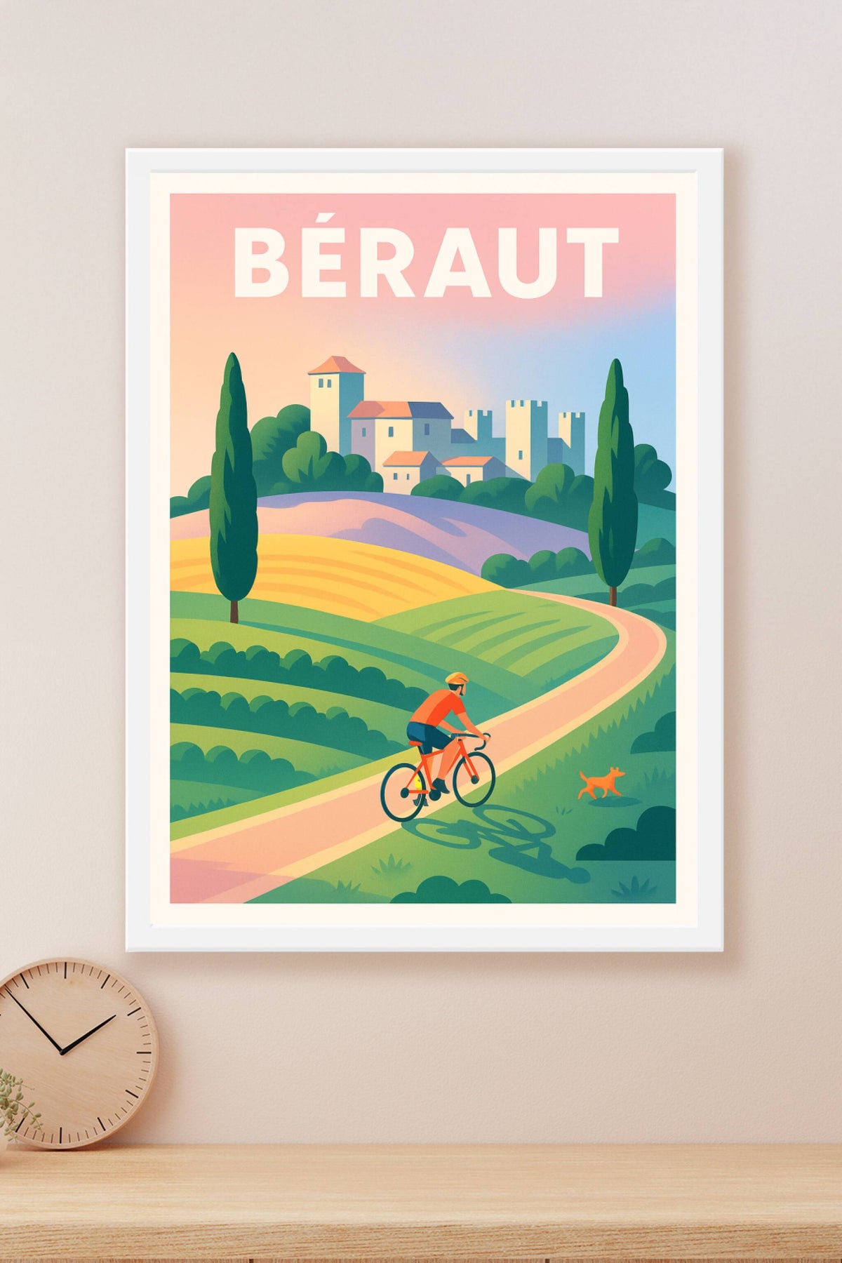 Affiche Béraut — Échappée verte à vélo · poster d'art de Béraut