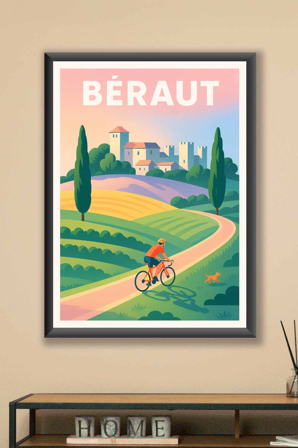 Affiche Béraut — Échappée verte à vélo · poster d'art de Béraut
