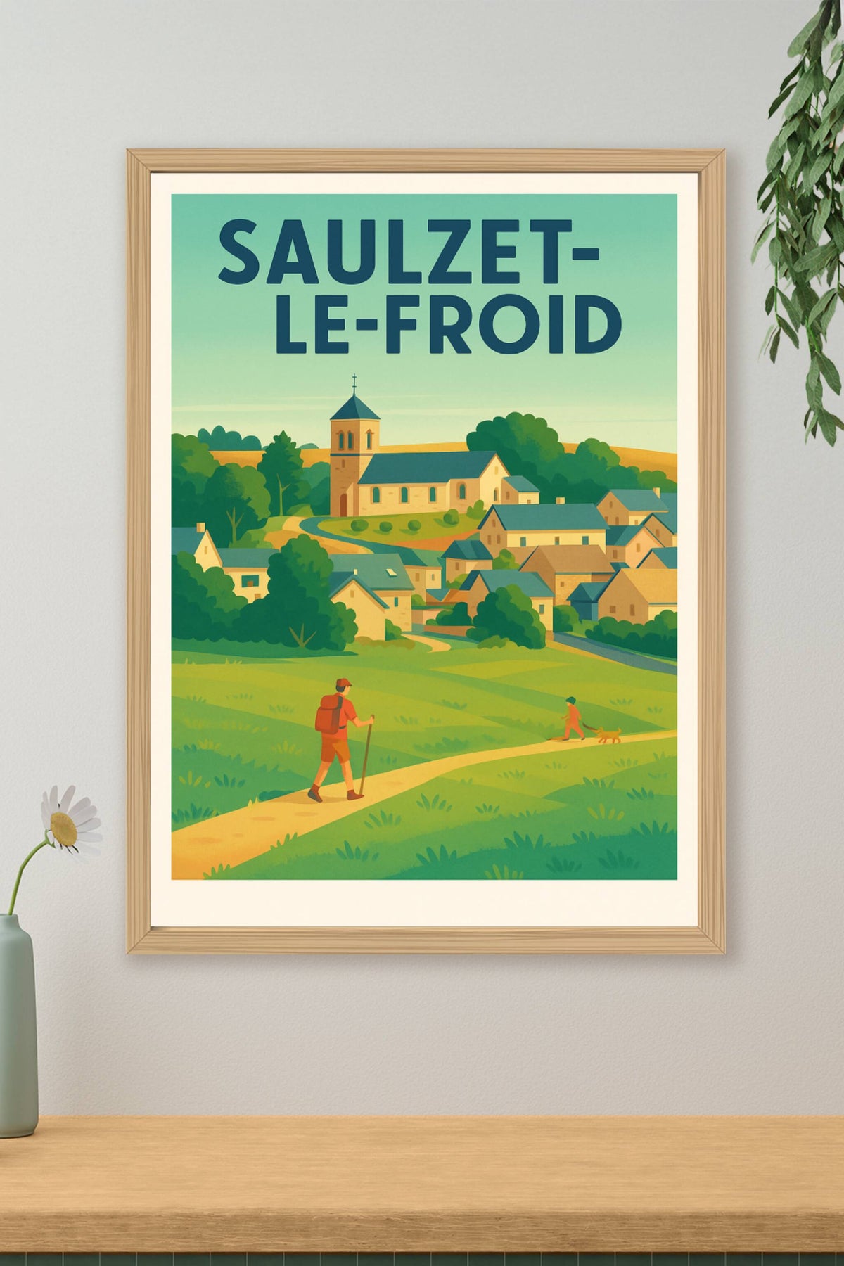 Affiche Saulzet-le-Froid — L'escapade bucolique au cœur de la nature · poster d'art de Saulzet-le-Froid