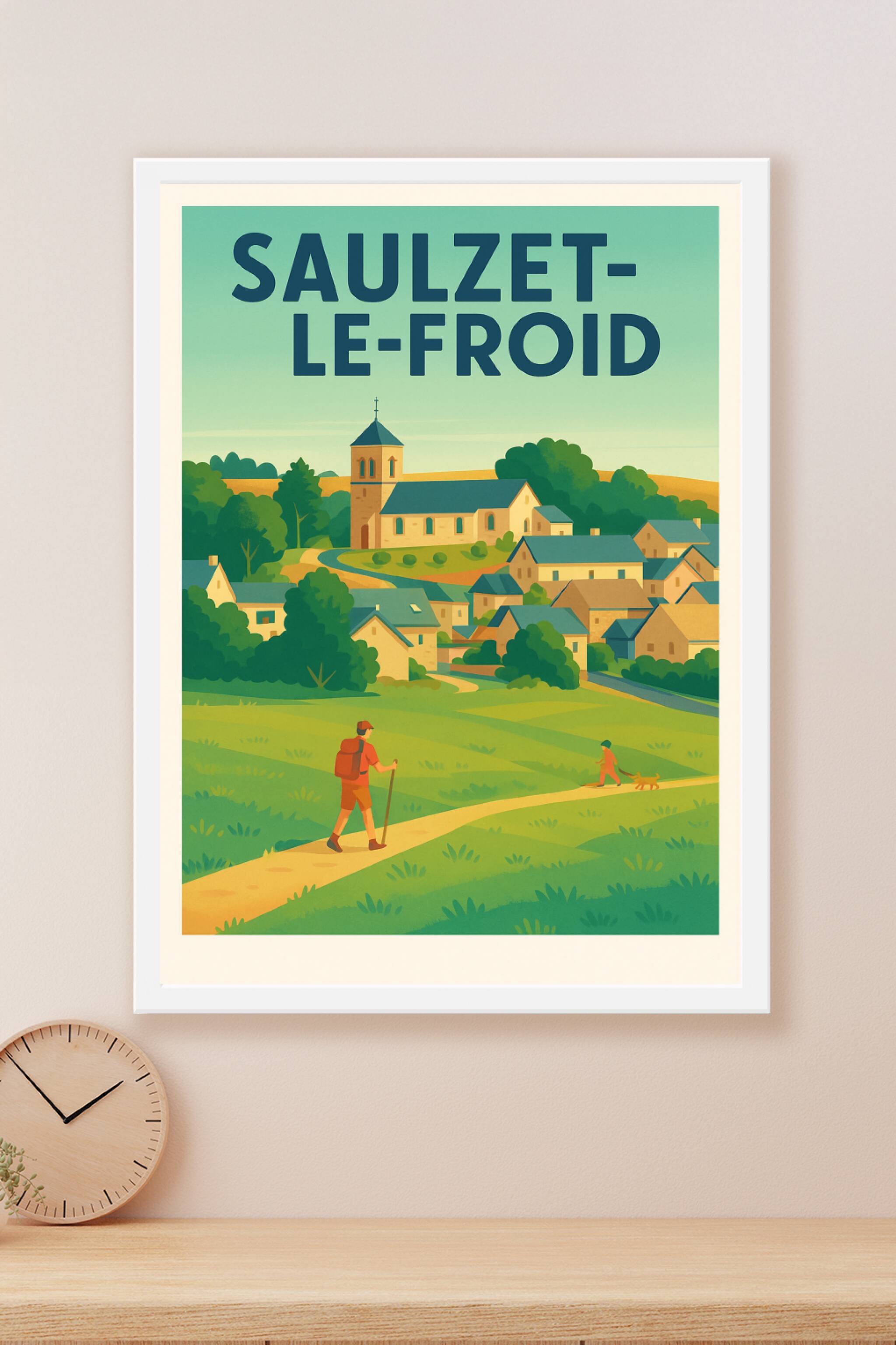 Affiche Saulzet-le-Froid — L'escapade bucolique au cœur de la nature · poster d'art de Saulzet-le-Froid