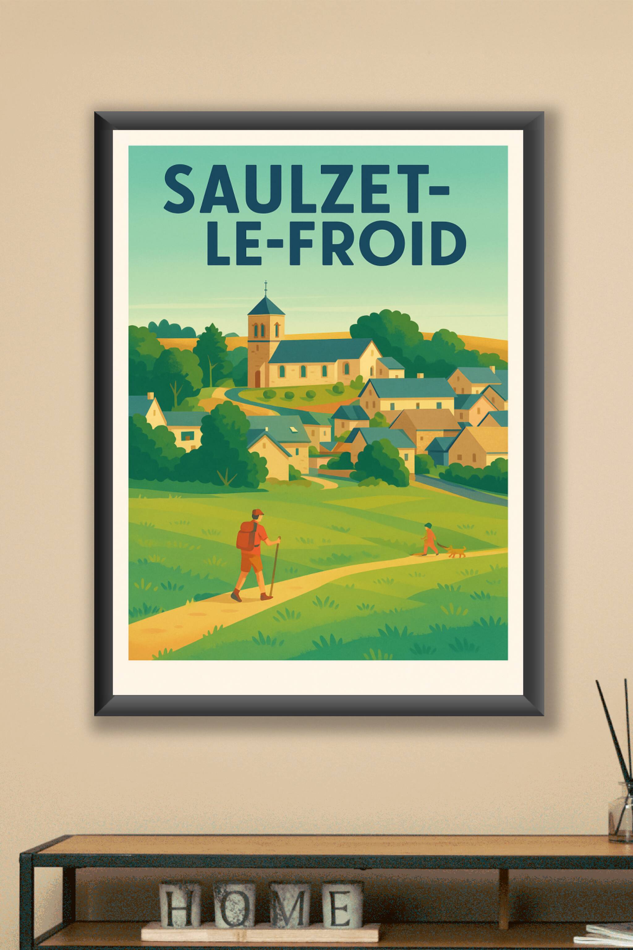 Affiche Saulzet-le-Froid — L'escapade bucolique au cœur de la nature · poster d'art de Saulzet-le-Froid