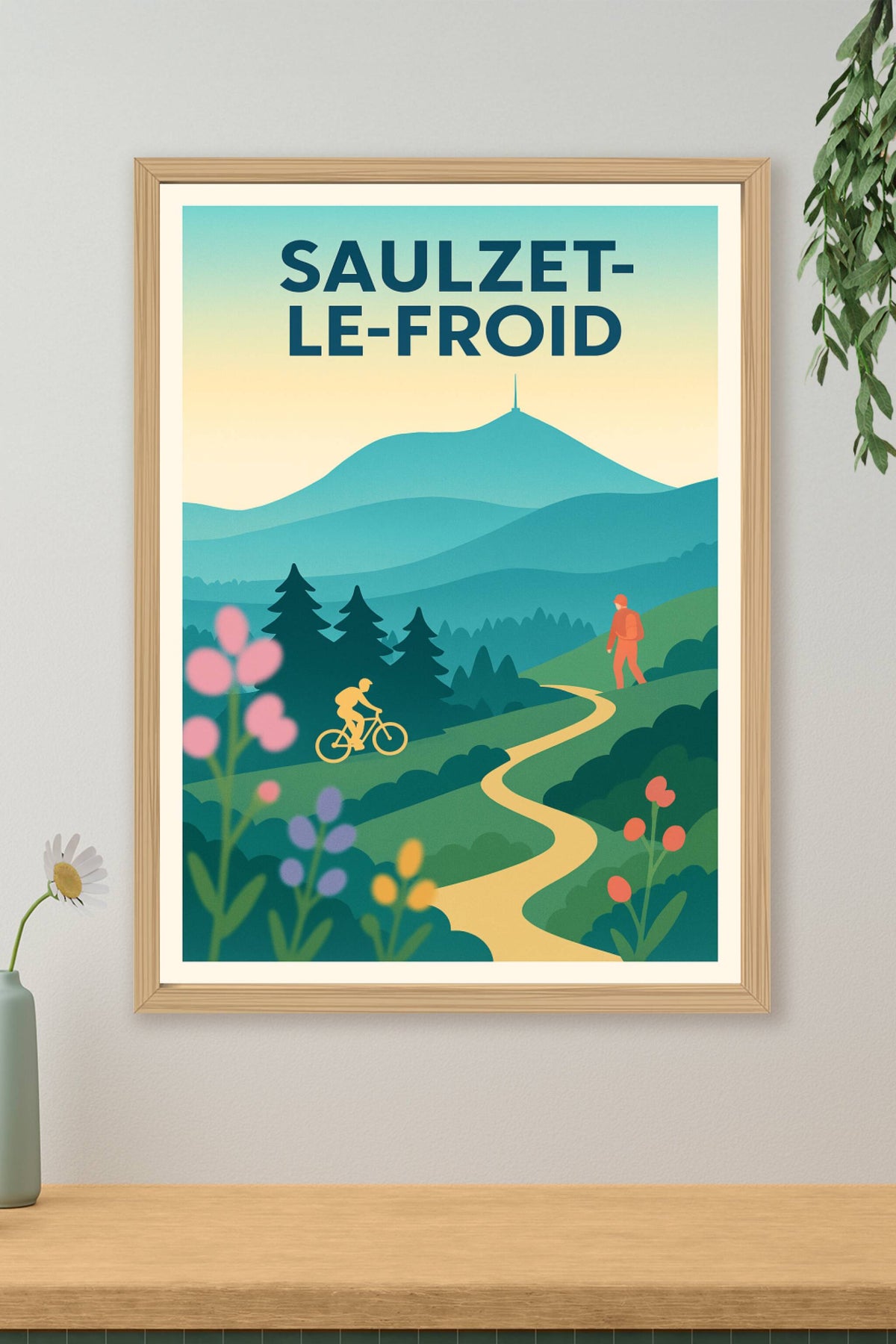 Affiche Saulzet-le-Froid — Évasion nature au sommet · poster d'art de Saulzet-le-Froid