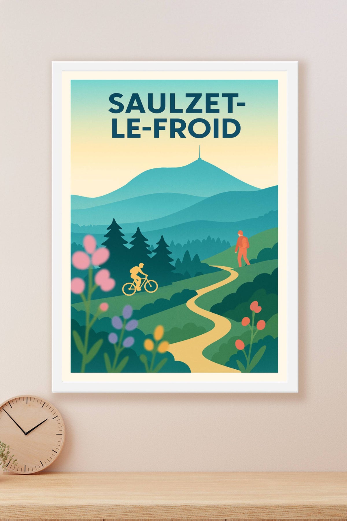 Affiche Saulzet-le-Froid — Évasion nature au sommet · poster d'art de Saulzet-le-Froid