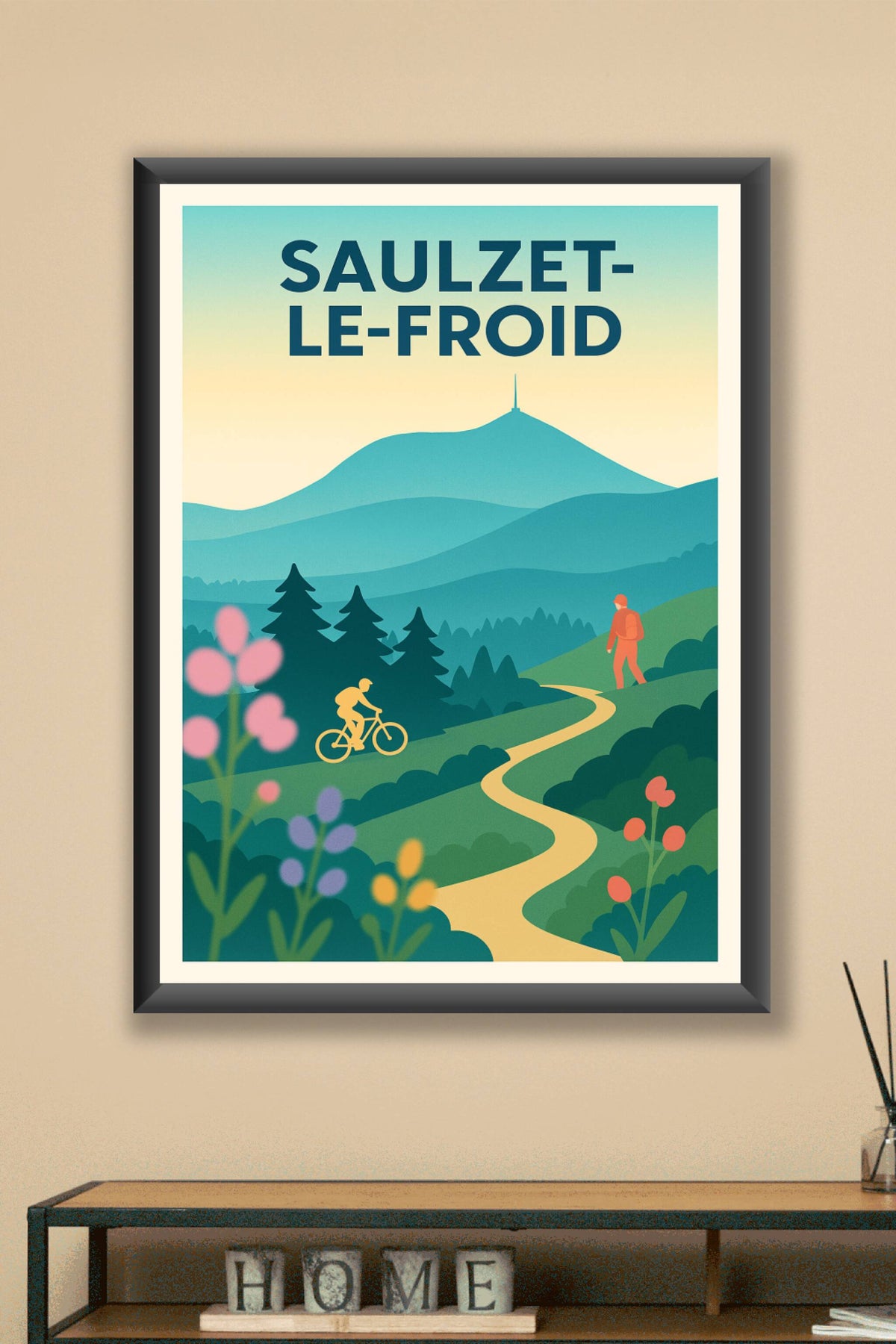 Affiche Saulzet-le-Froid — Évasion nature au sommet · poster d'art de Saulzet-le-Froid