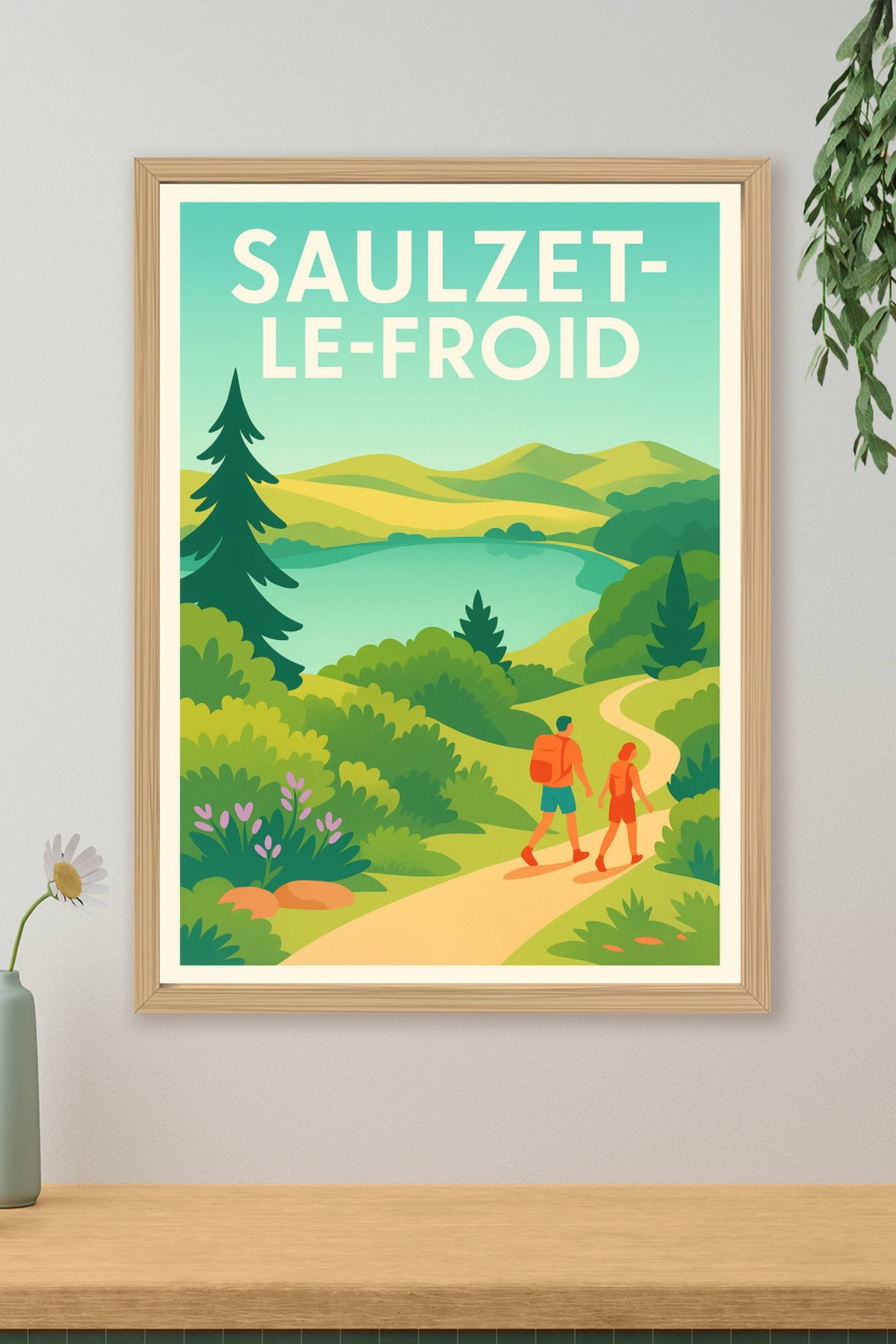 Affiche Saulzet-le-Froid — Invitation à la randonnée nature · poster d'art de Saulzet-le-Froid
