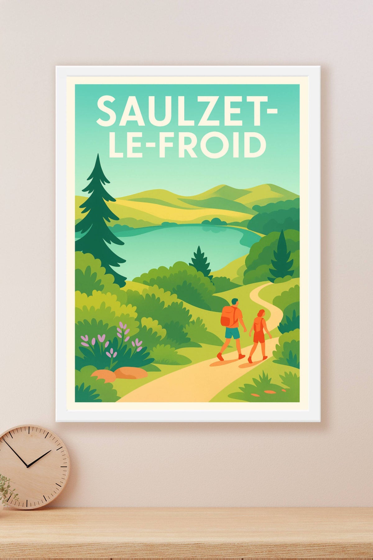 Affiche Saulzet-le-Froid — Invitation à la randonnée nature · poster d'art de Saulzet-le-Froid