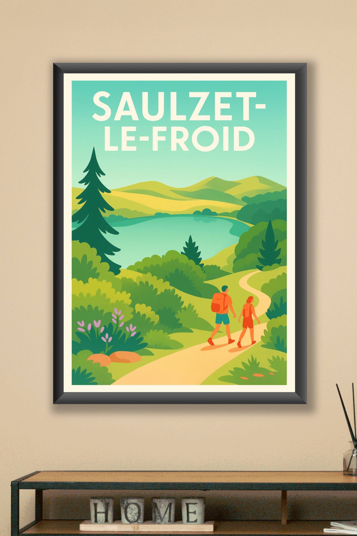 Affiche Saulzet-le-Froid — Invitation à la randonnée nature · poster d'art de Saulzet-le-Froid
