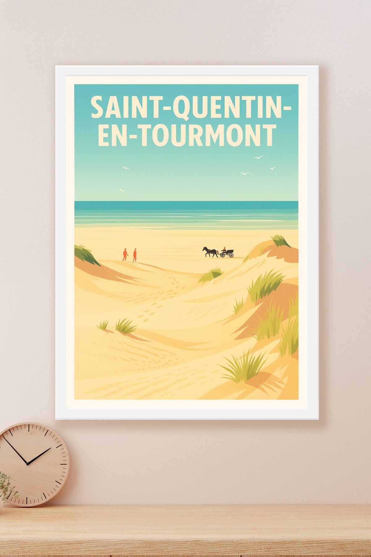 Affiche Saint-Quentin-en-Tourmont — Évasion sur les dunes · poster d'art de Saint-Quentin-en-Tourmont