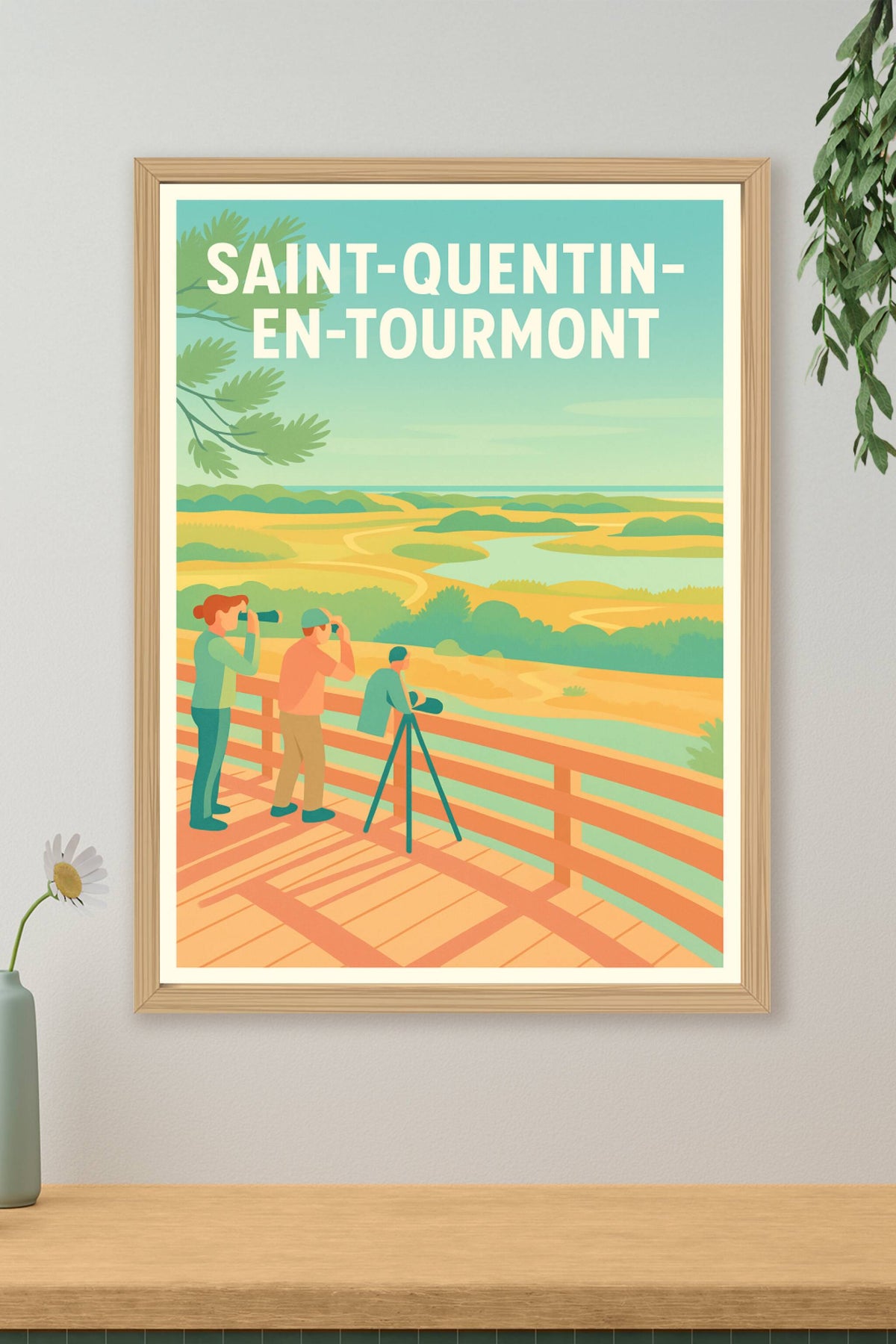 Affiche Saint-Quentin-en-Tourmont — Invitation à l'observation nature · poster d'art de Saint-Quentin-en-Tourmont