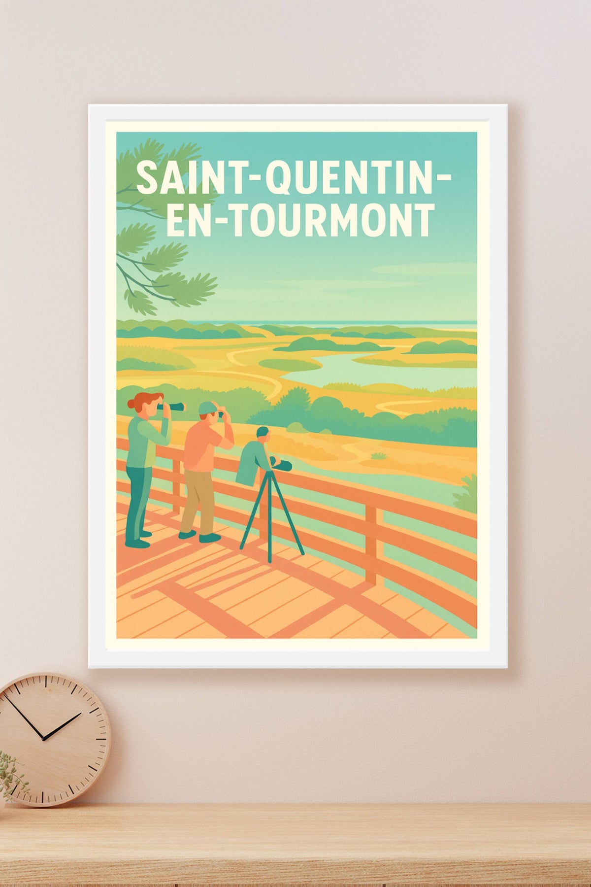 Affiche Saint-Quentin-en-Tourmont — Invitation à l'observation nature · poster d'art de Saint-Quentin-en-Tourmont