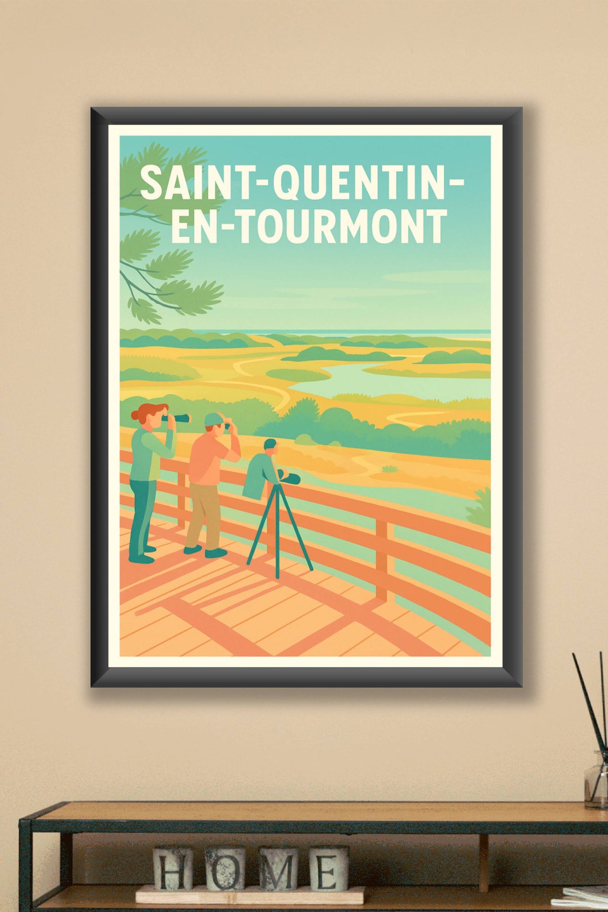 Affiche Saint-Quentin-en-Tourmont — Invitation à l'observation nature · poster d'art de Saint-Quentin-en-Tourmont