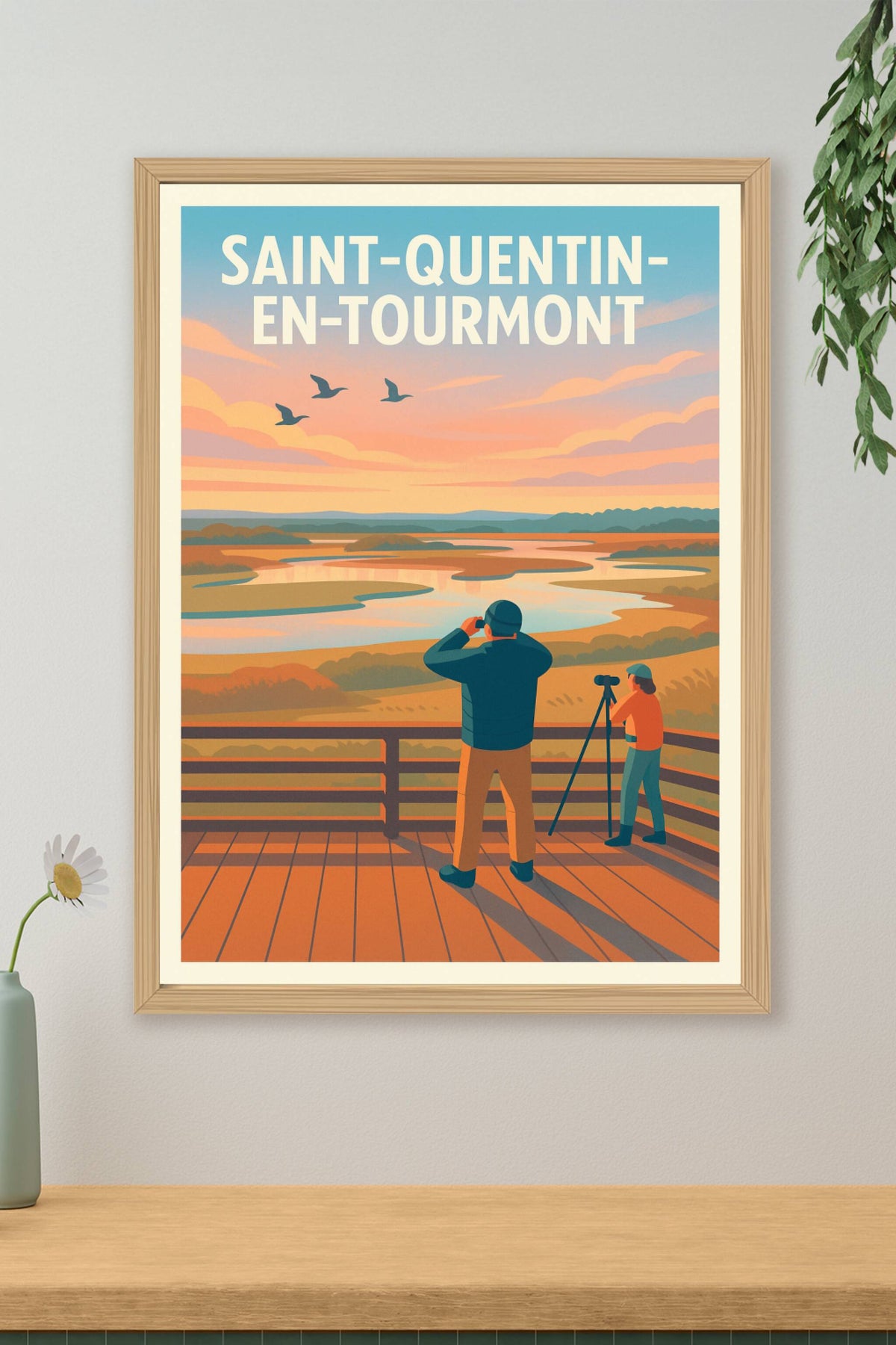 Affiche Saint-Quentin-en-Tourmont — Nature et Sérénité au Crépuscule · poster d'art de Saint-Quentin-en-Tourmont