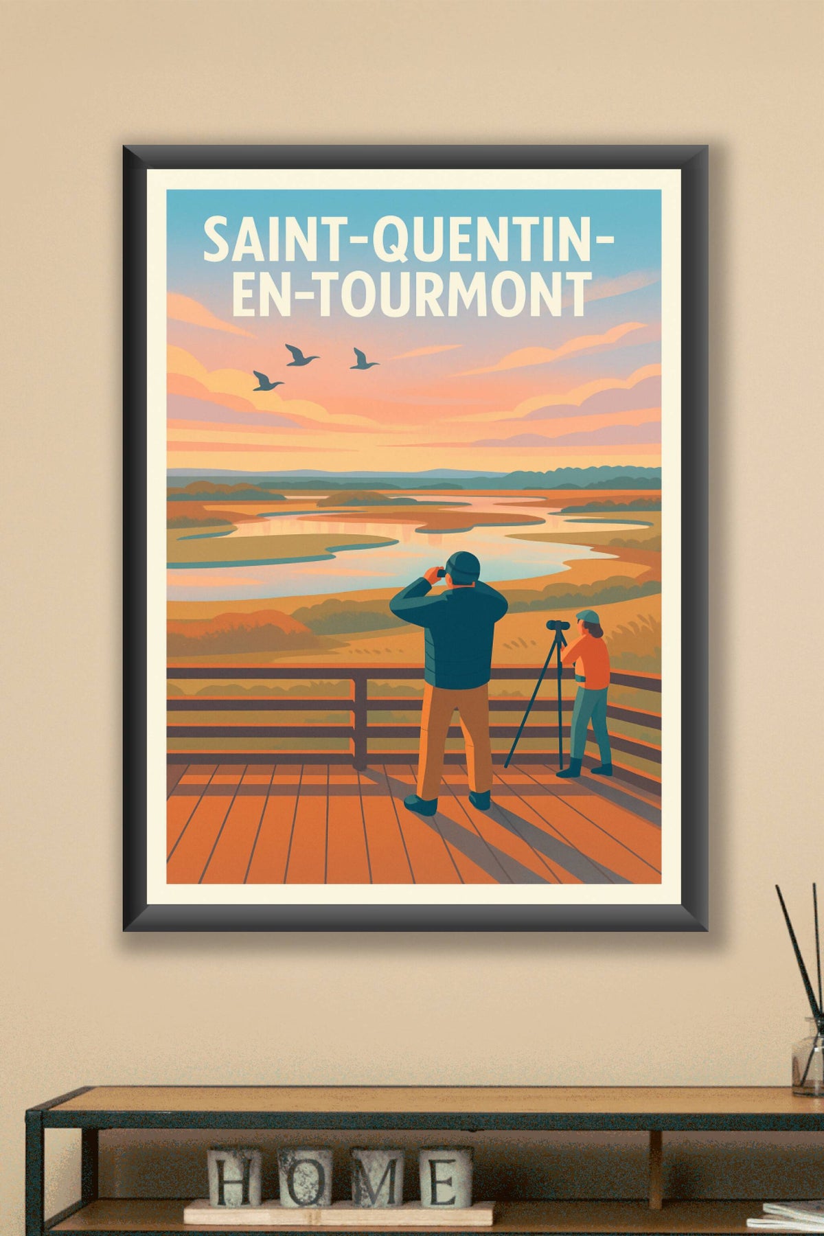 Affiche Saint-Quentin-en-Tourmont — Nature et Sérénité au Crépuscule · poster d'art de Saint-Quentin-en-Tourmont