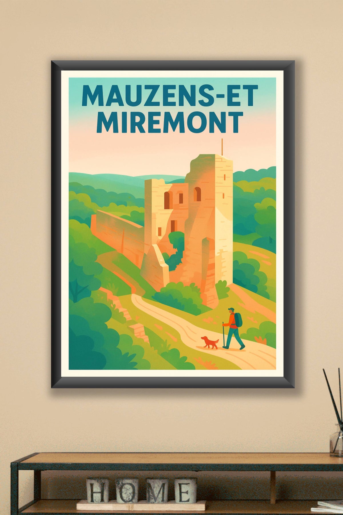 Affiche Mauzens-et-Miremont — Promenade au cœur de l'histoire · poster d'art de Mauzens-et-Miremont