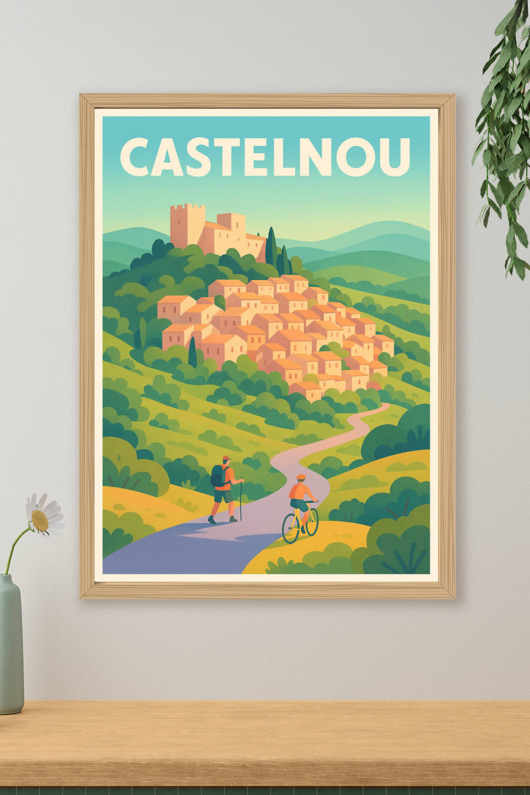 Affiche de Castelnou - Le charme pittoresque des paysages du Sud