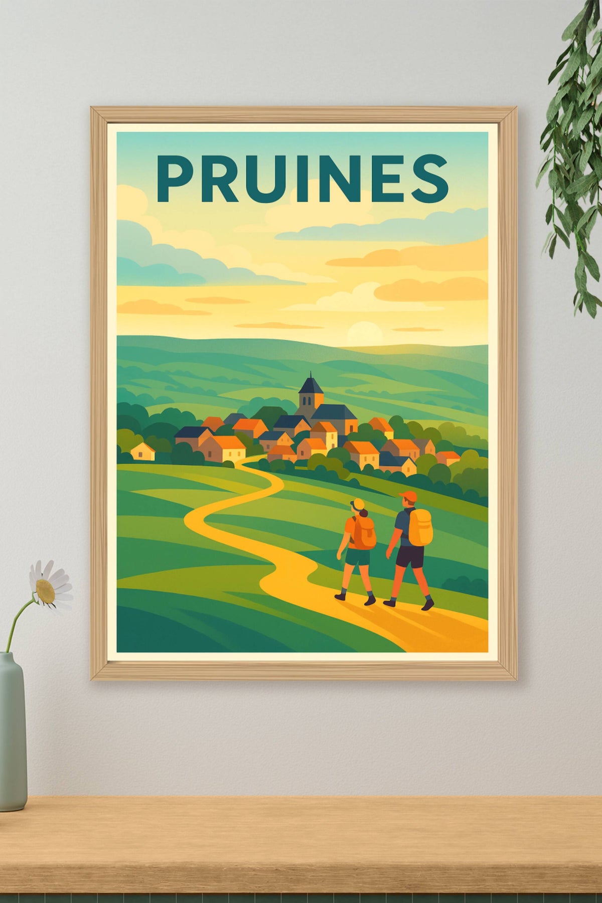 Affiche Pruines — Une escapade bucolique au cœur de la nature · poster d'art de Pruines