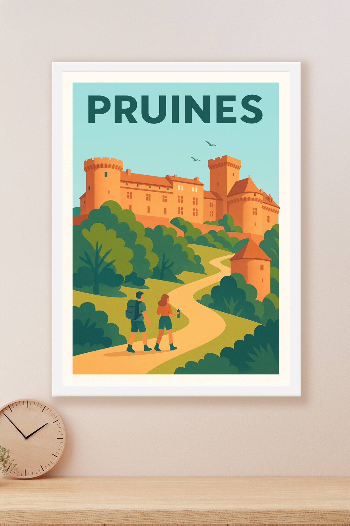 Affiche Pruines — Invitation à la découverte médiévale · poster d'art de Pruines