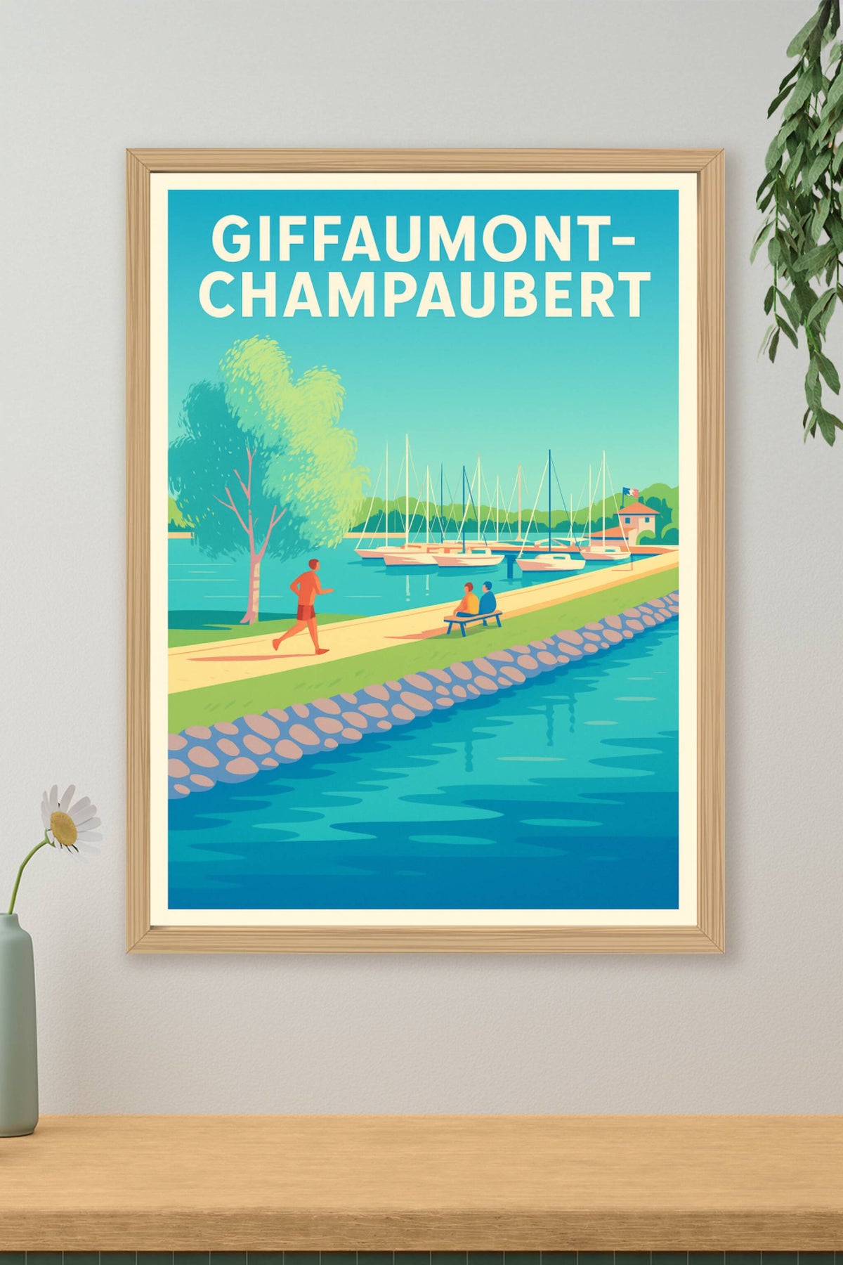 Affiche Giffaumont-Champaubert — Évasion au bord de l'eau · poster d'art de Giffaumont-Champaubert