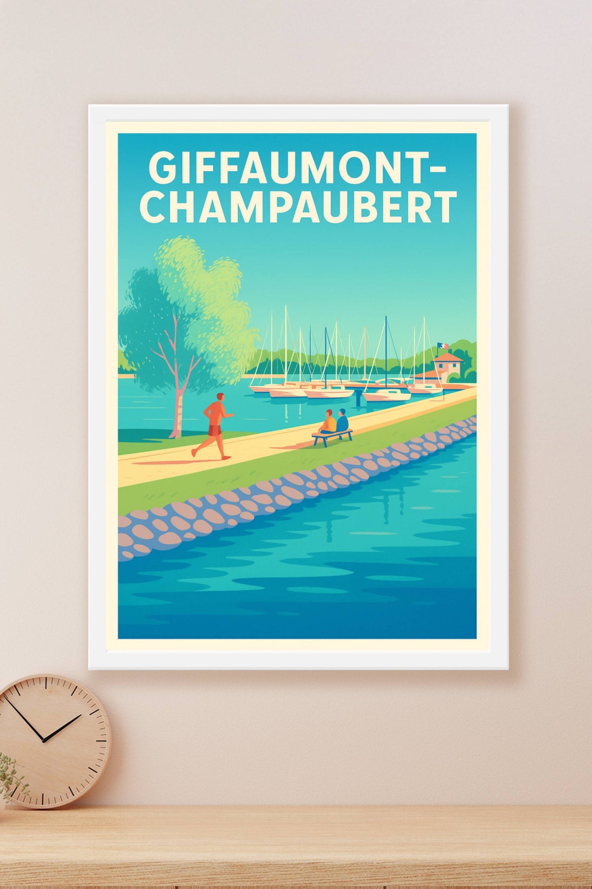 Affiche Giffaumont-Champaubert — Évasion au bord de l'eau · poster d'art de Giffaumont-Champaubert