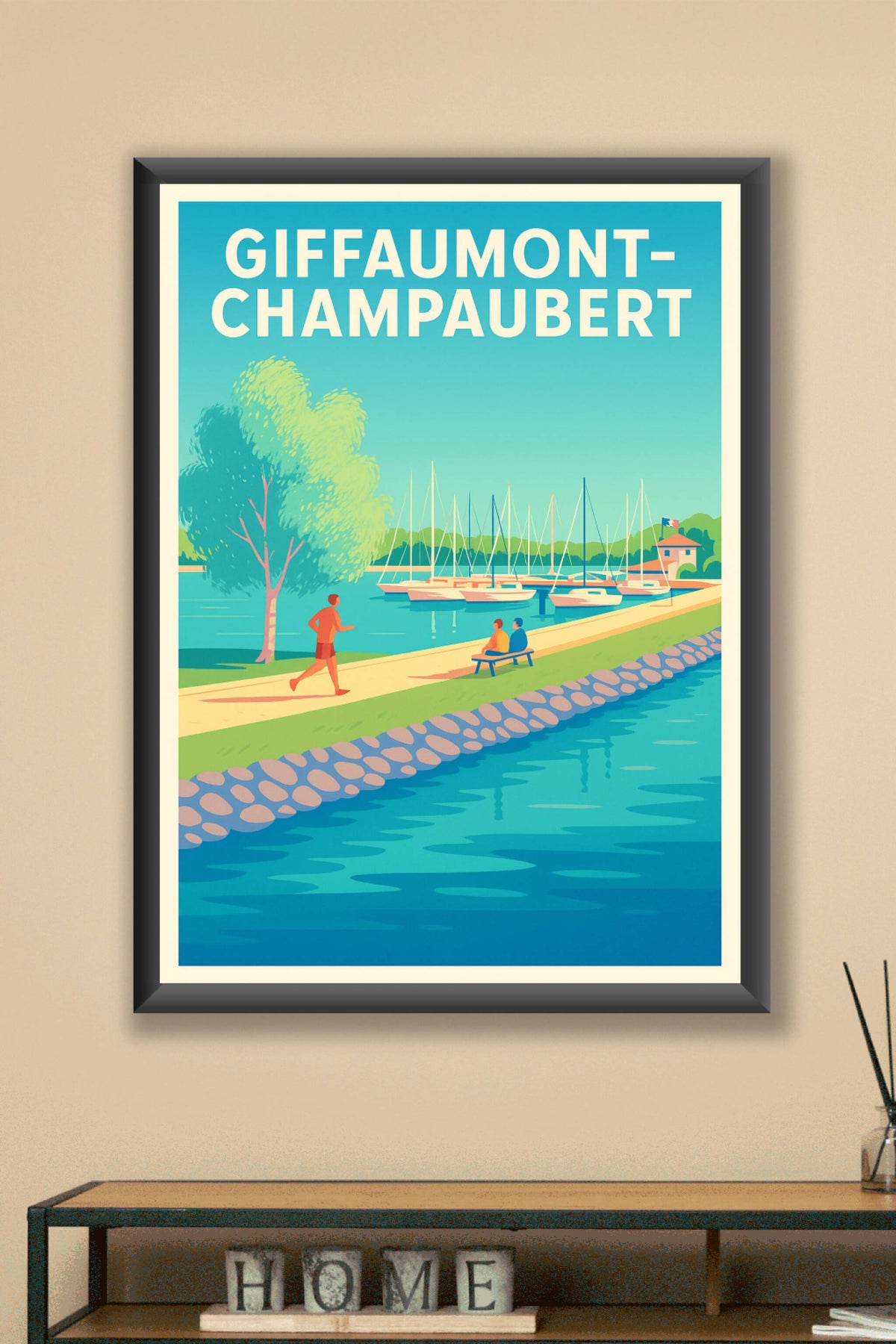 Affiche Giffaumont-Champaubert — Évasion au bord de l'eau · poster d'art de Giffaumont-Champaubert