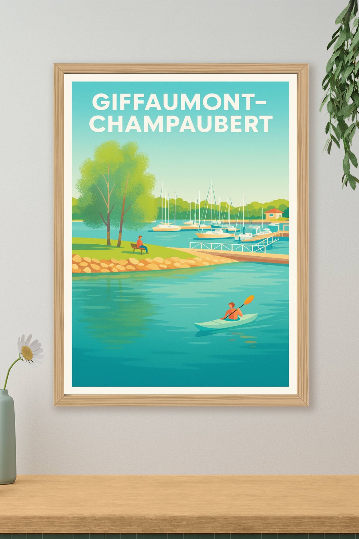 Affiche Giffaumont-Champaubert — Sérénité au bord de l'eau · poster d'art de Giffaumont-Champaubert