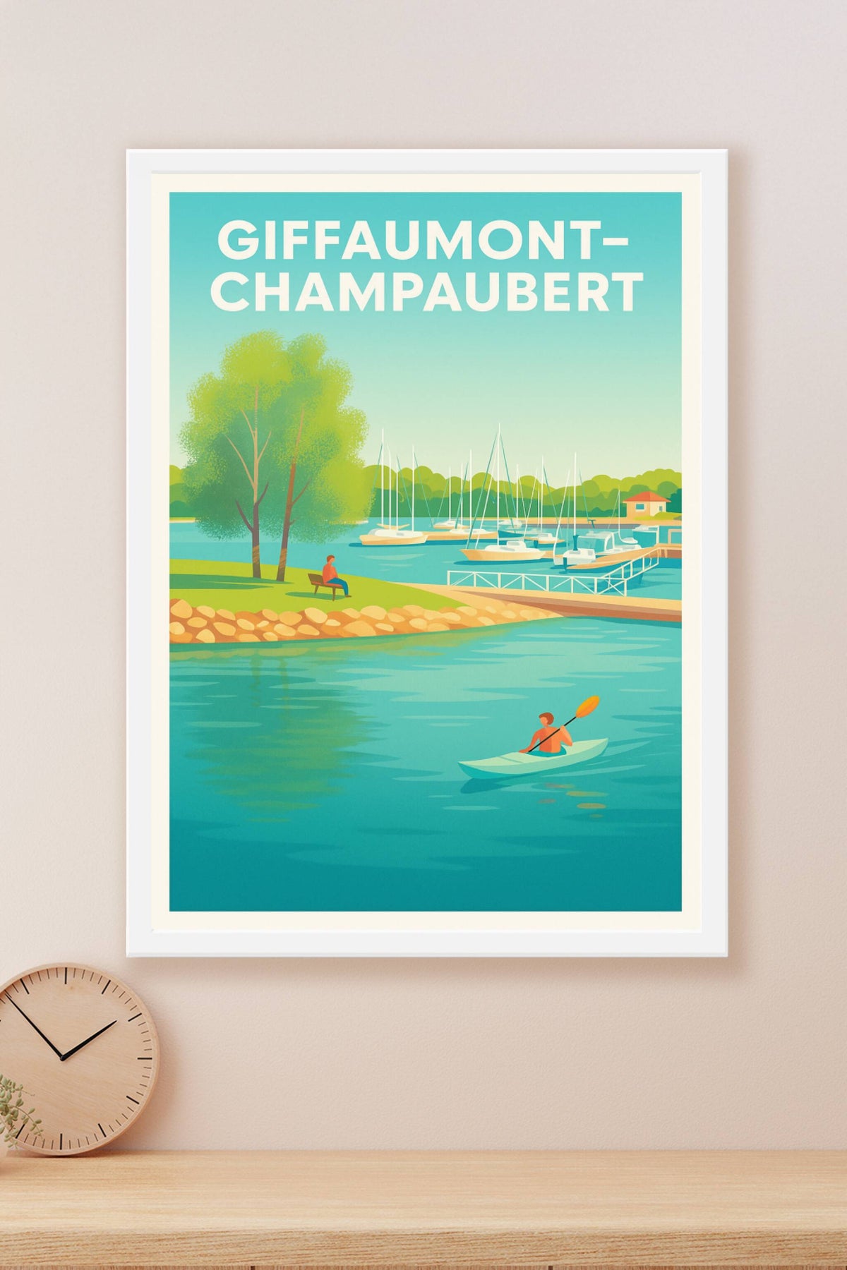 Affiche Giffaumont-Champaubert — Sérénité au bord de l'eau · poster d'art de Giffaumont-Champaubert