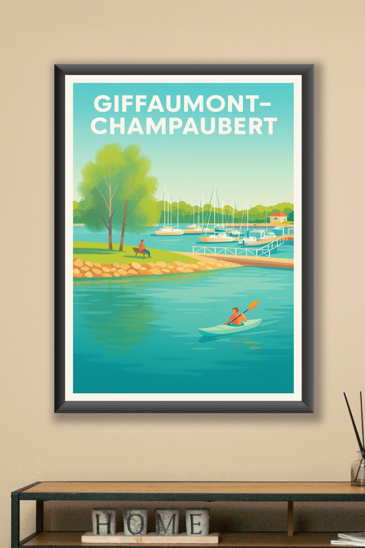 Affiche Giffaumont-Champaubert — Sérénité au bord de l'eau · poster d'art de Giffaumont-Champaubert