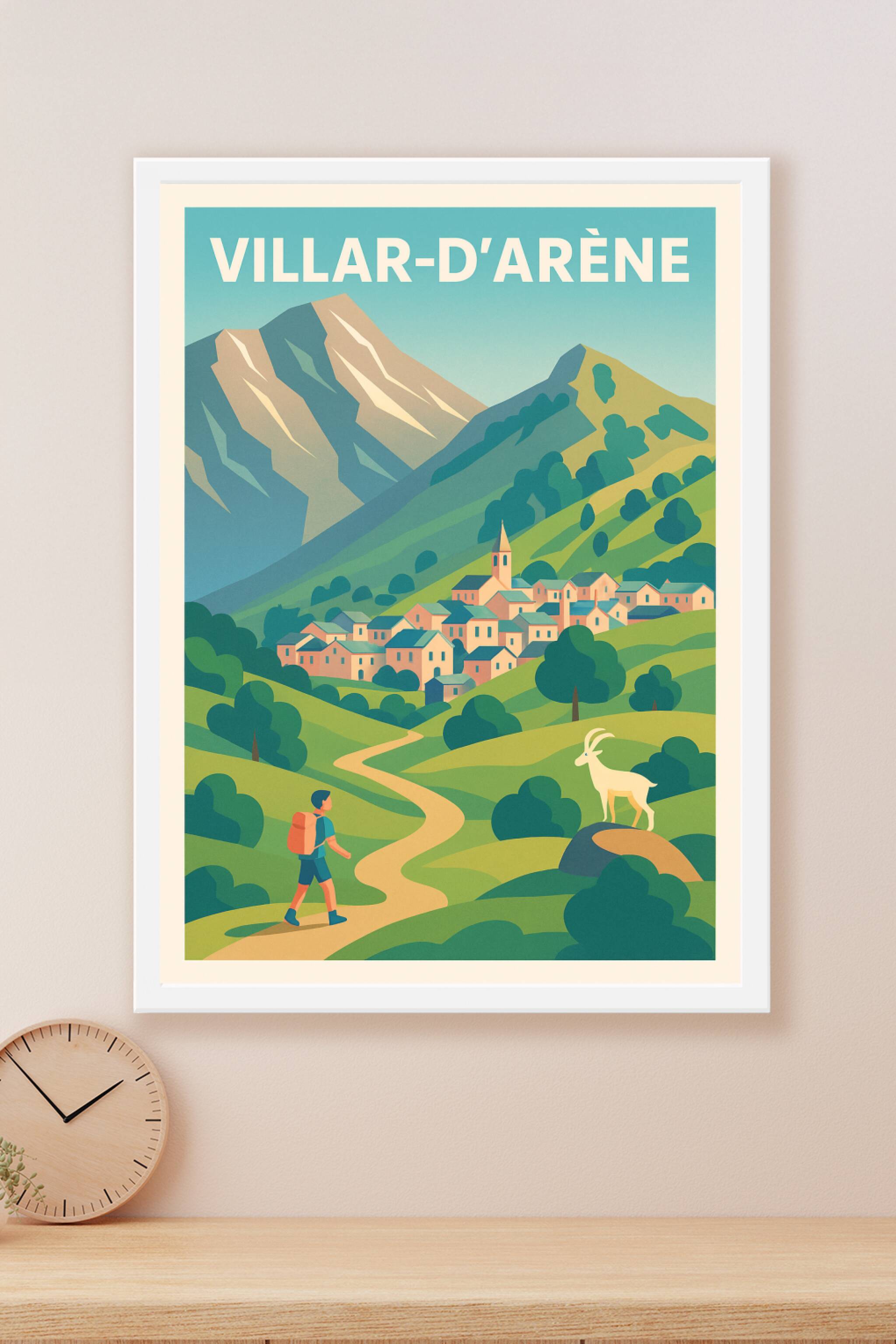 Affiche Villar-d'Arène — Escapade alpine au cœur des montagnes · poster d'art de Villar-d'Arène