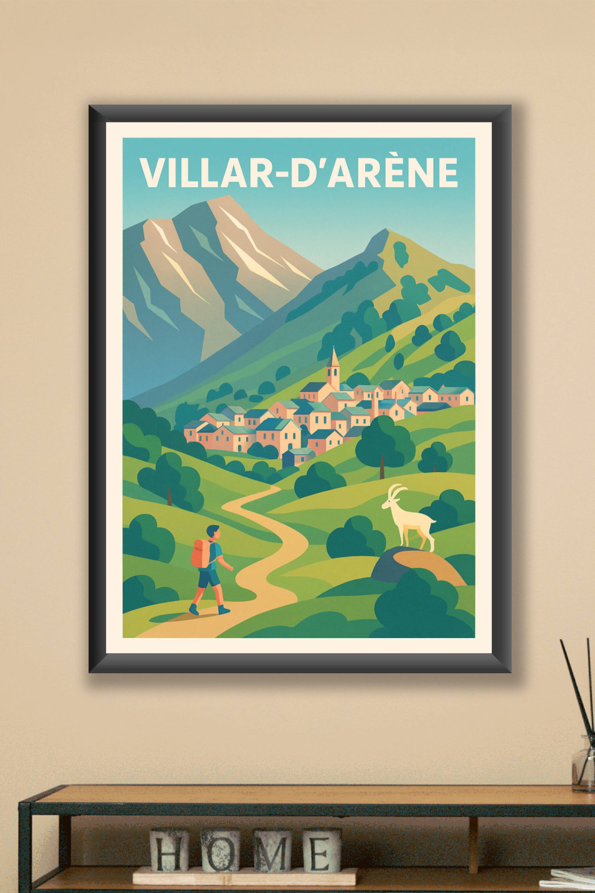 Affiche Villar-d'Arène — Escapade alpine au cœur des montagnes · poster d'art de Villar-d'Arène