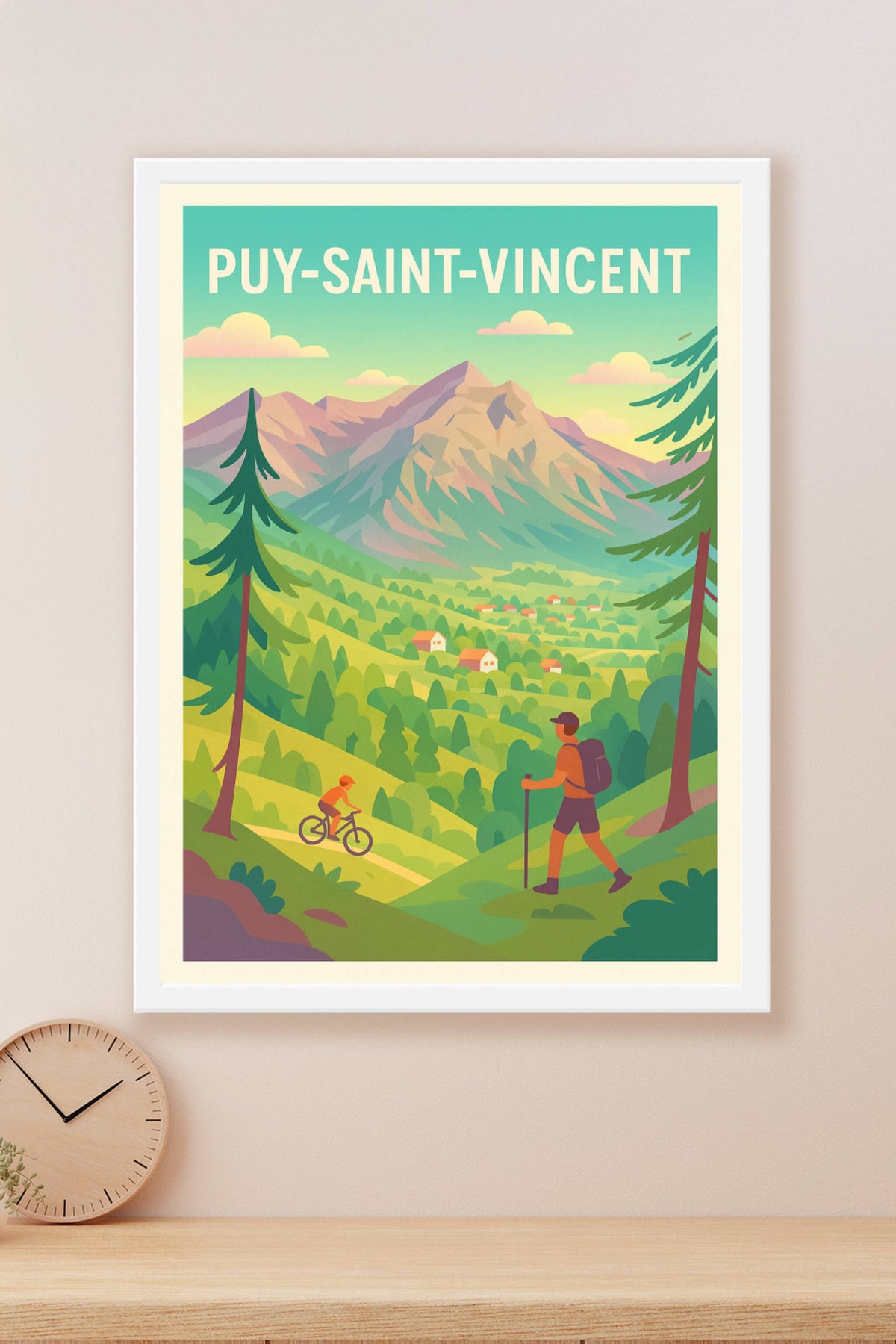 Affiche Puy-Saint-Vincent — Évasion nature entre montagnes et sentiers · poster d'art de Puy-Saint-Vincent