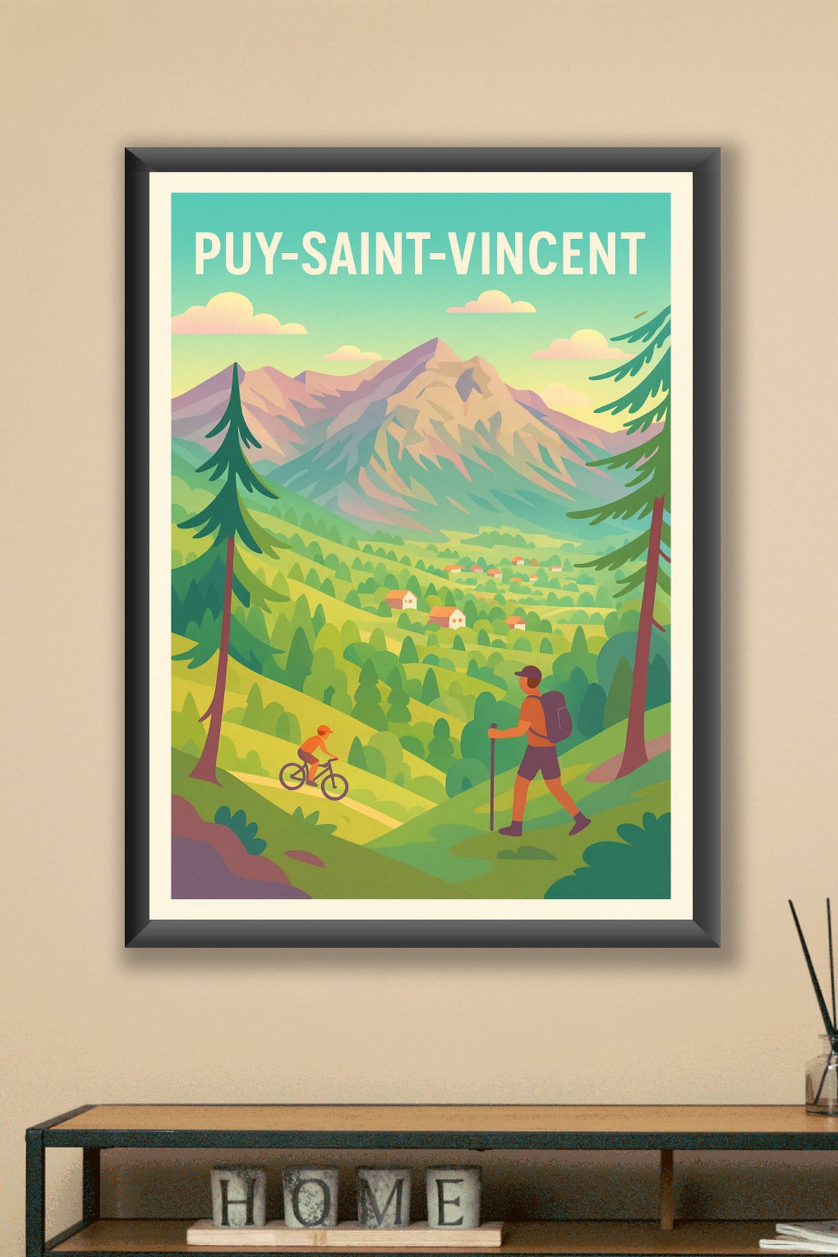 Affiche Puy-Saint-Vincent — Évasion nature entre montagnes et sentiers · poster d'art de Puy-Saint-Vincent
