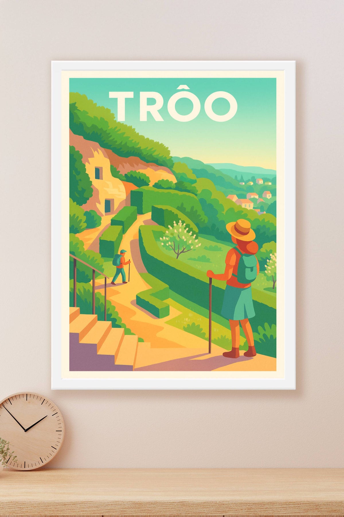 Affiche Trôo — Évasion nature et patrimoine troglodytique · poster d'art de Trôo