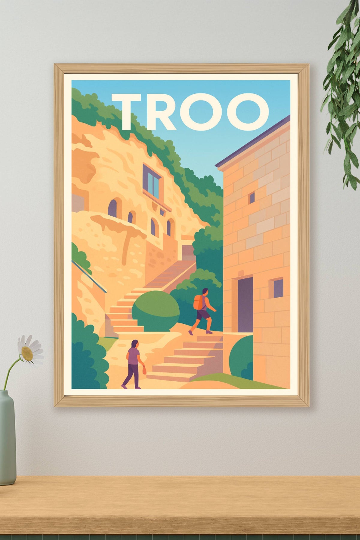 Affiche TROO — Charme et Nature entre Roches et Escaliers · poster d'art de TROO