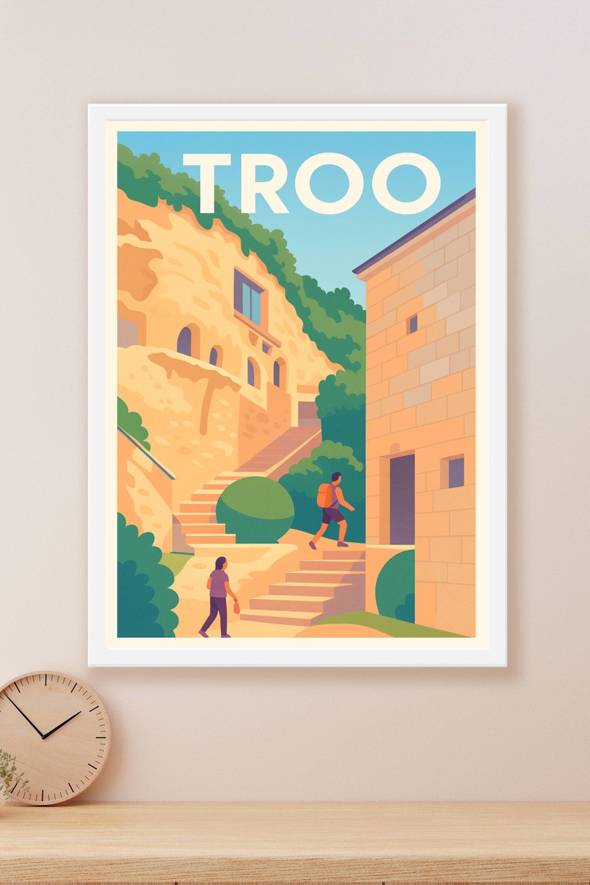 Affiche TROO — Charme et Nature entre Roches et Escaliers · poster d'art de TROO