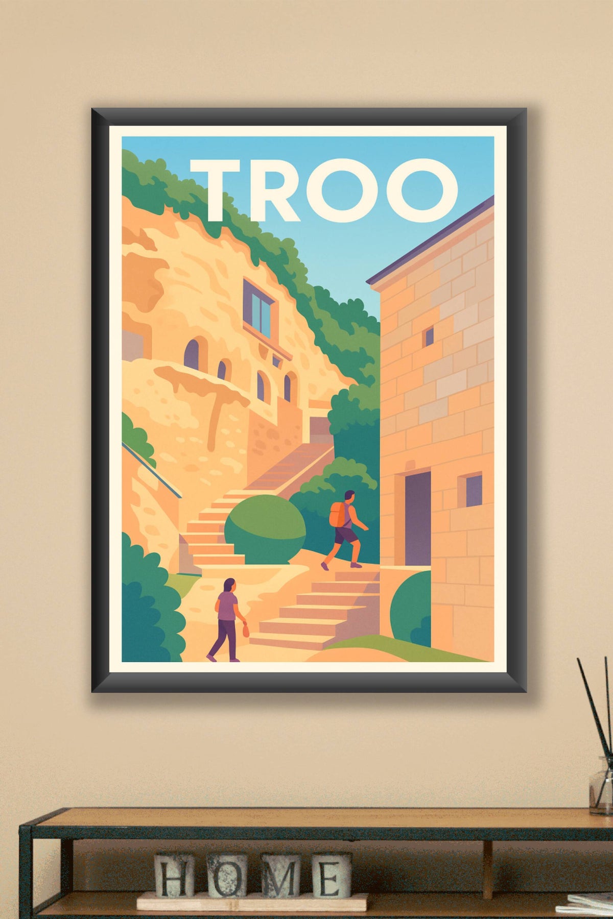 Affiche TROO — Charme et Nature entre Roches et Escaliers · poster d'art de TROO