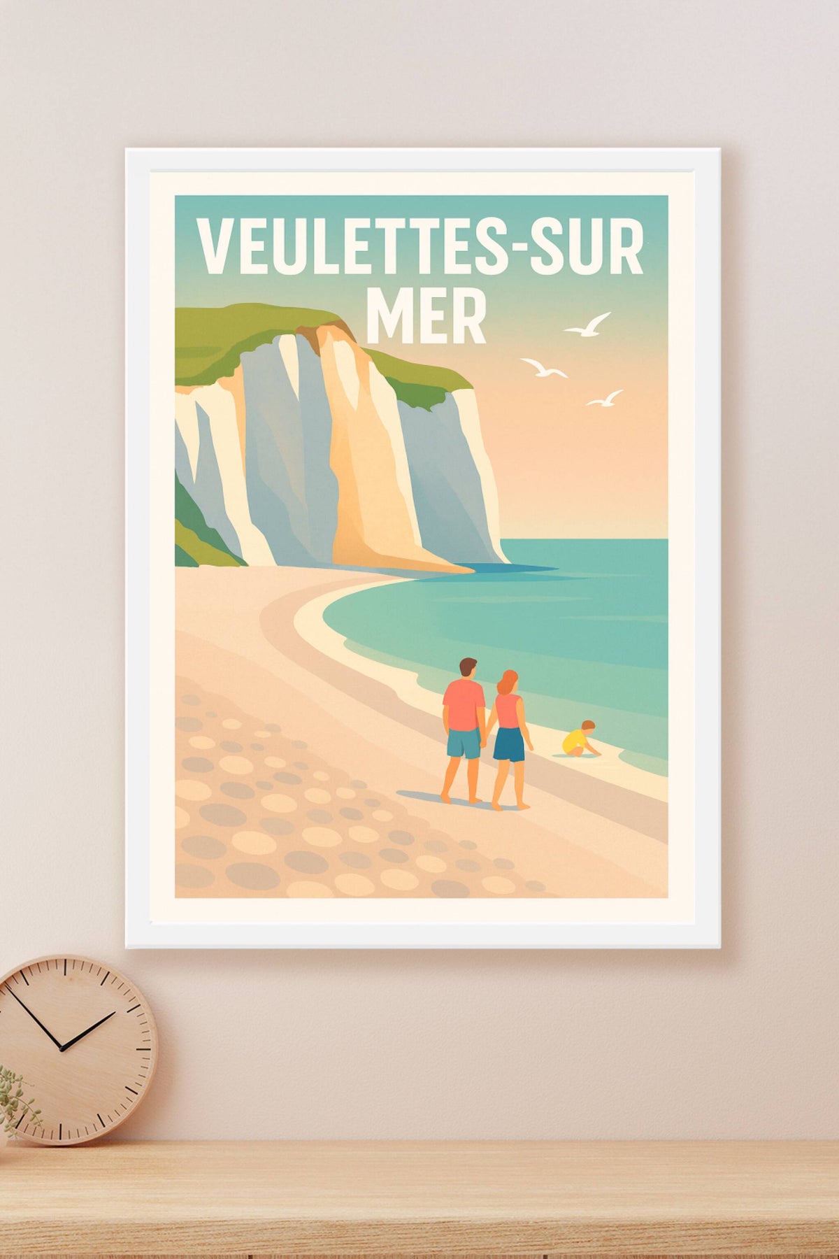 Affiche Veulettes-sur-Mer — Douceur et sérénité en bord de falaise · poster d'art de Veulettes-sur-Mer